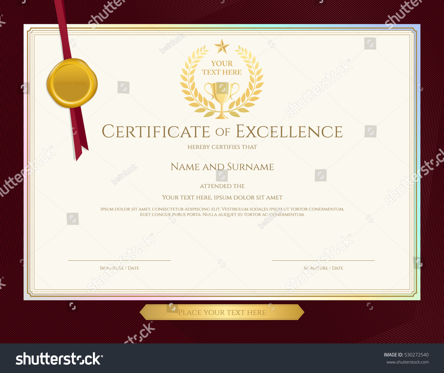 elegant certificate template excellence achievement appreciation