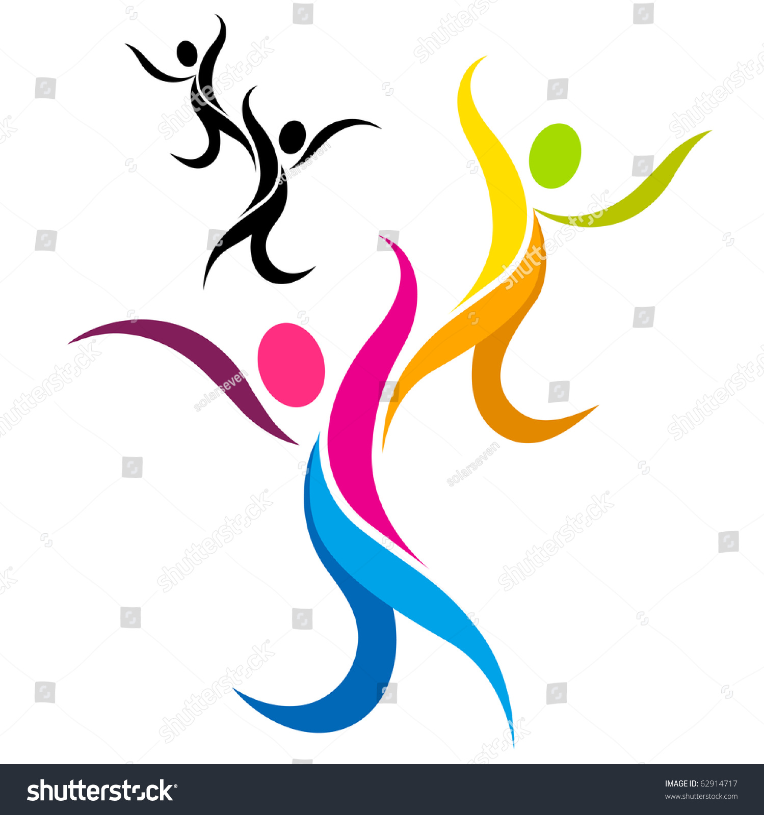 Elegant Dancing People Symbol. Vector Illustration. - 62914717 ...