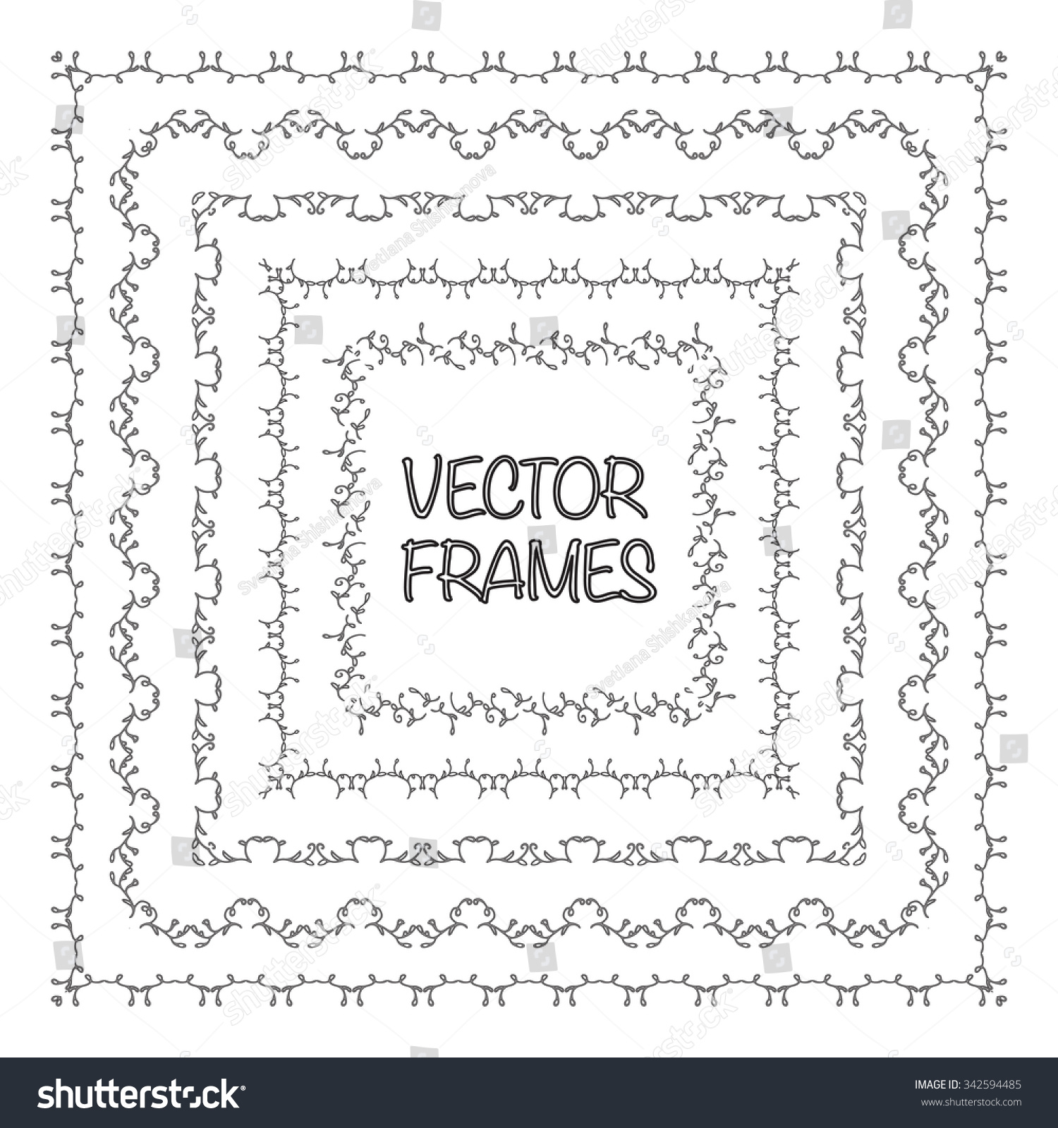 Elegant Frame Templates Borders Design Square Stock Vector 342594485 ...