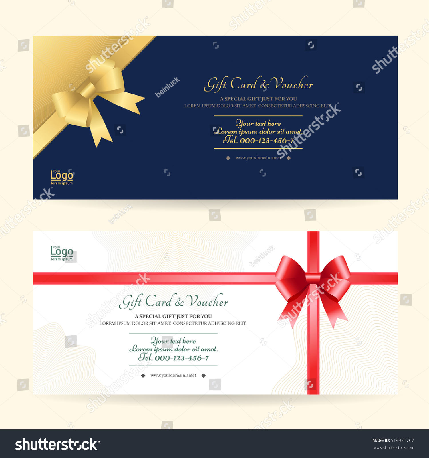 Elegant Gift Voucher Gift Card Template Stock Vector (Royalty Free Within Elegant Gift Certificate Template