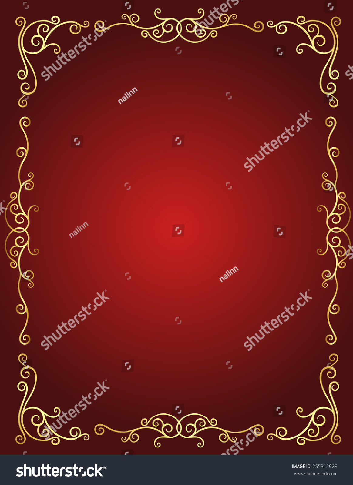 Elegant Gold Red Maroon Color Blank Stock Vector (Royalty Free ...