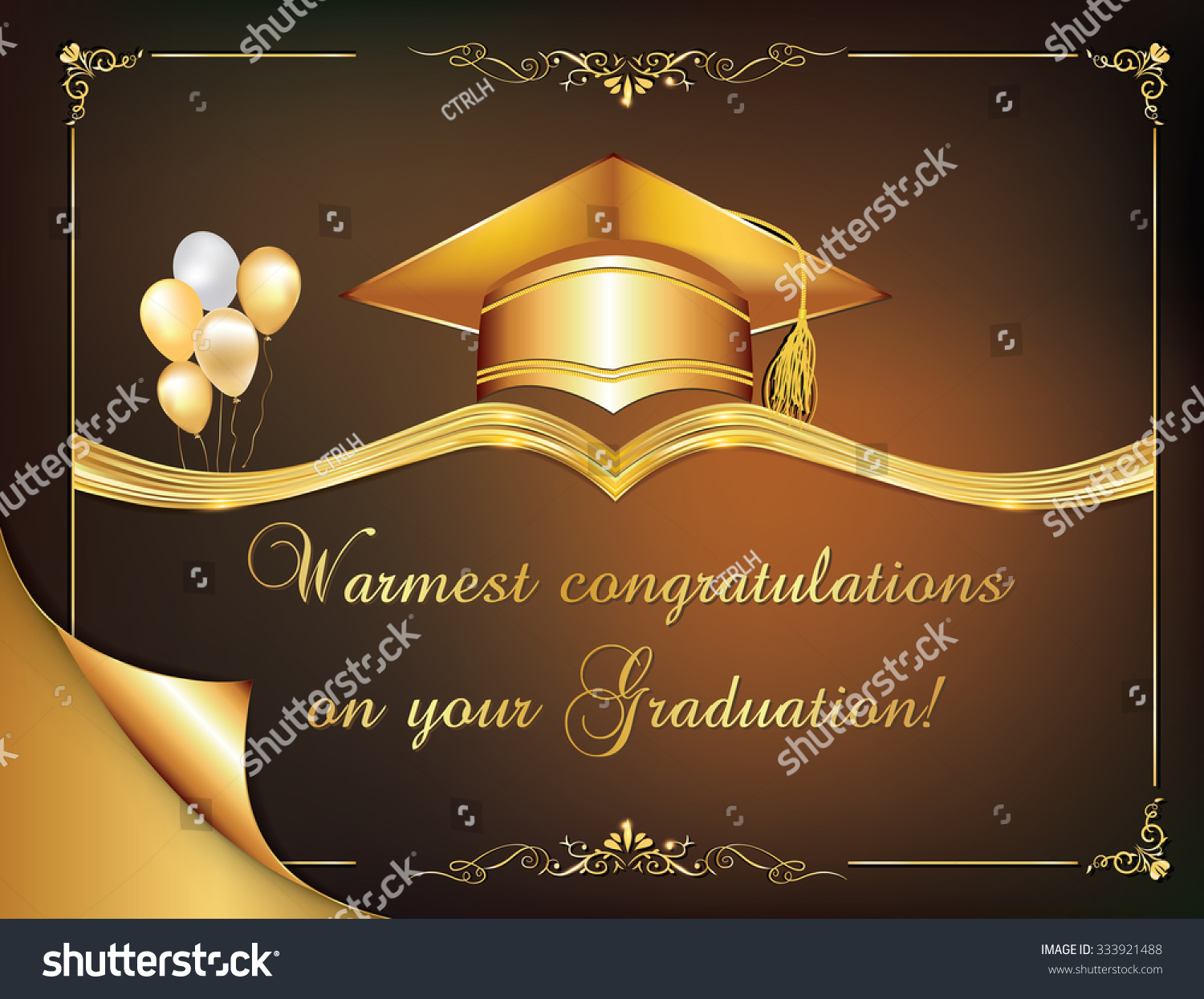 Elegant Graduation Card Print Contains Graduation Stock Vector (Royalty ...