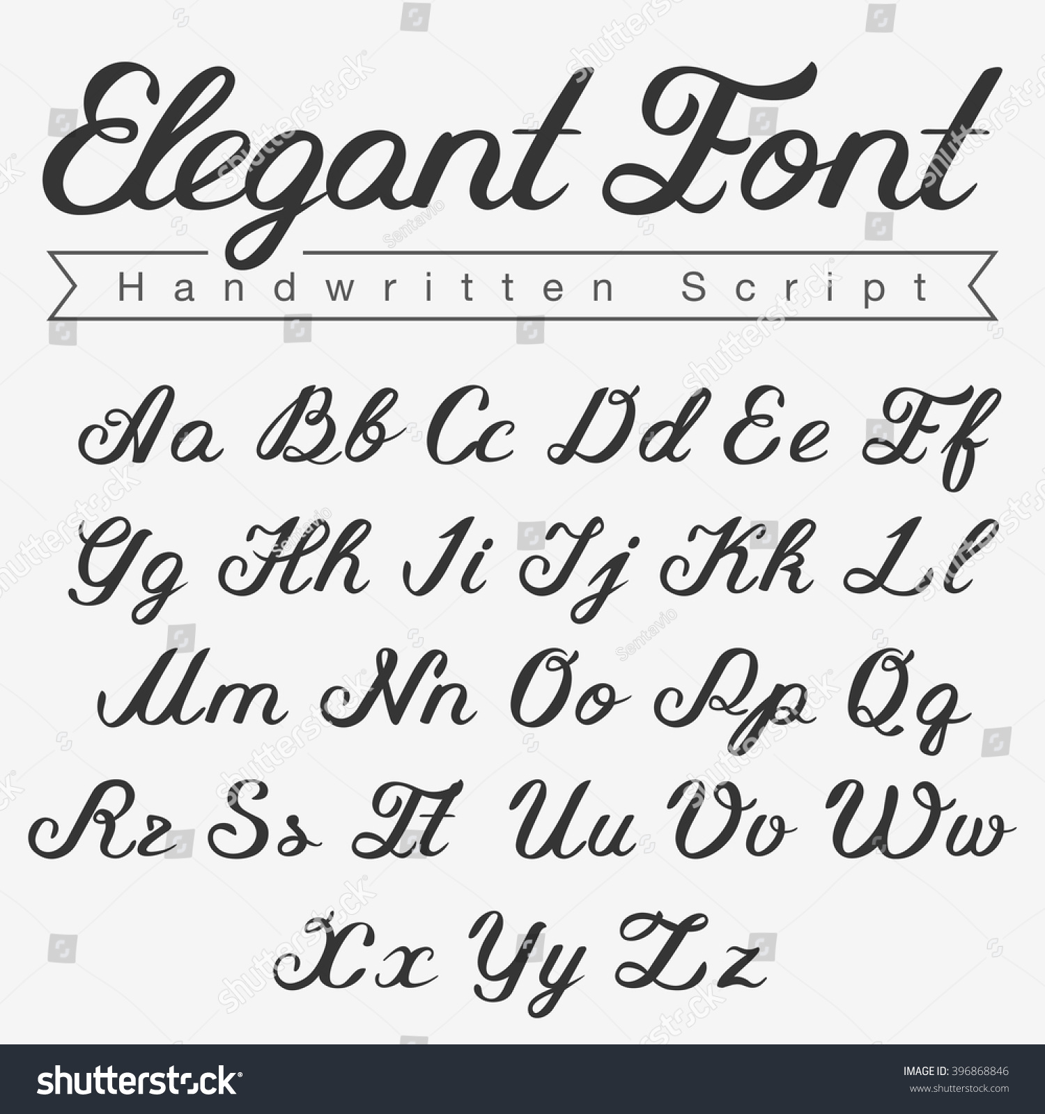 Elegant Handwritten Script Font Design Vector Stock Vector Royalty