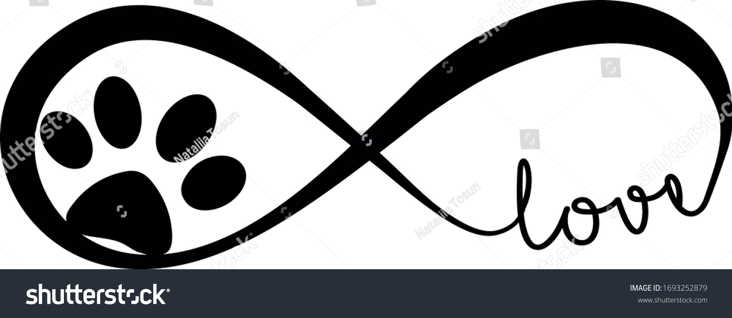 SVG of Elegant infinity sign with animal footprint, vector illustration svg