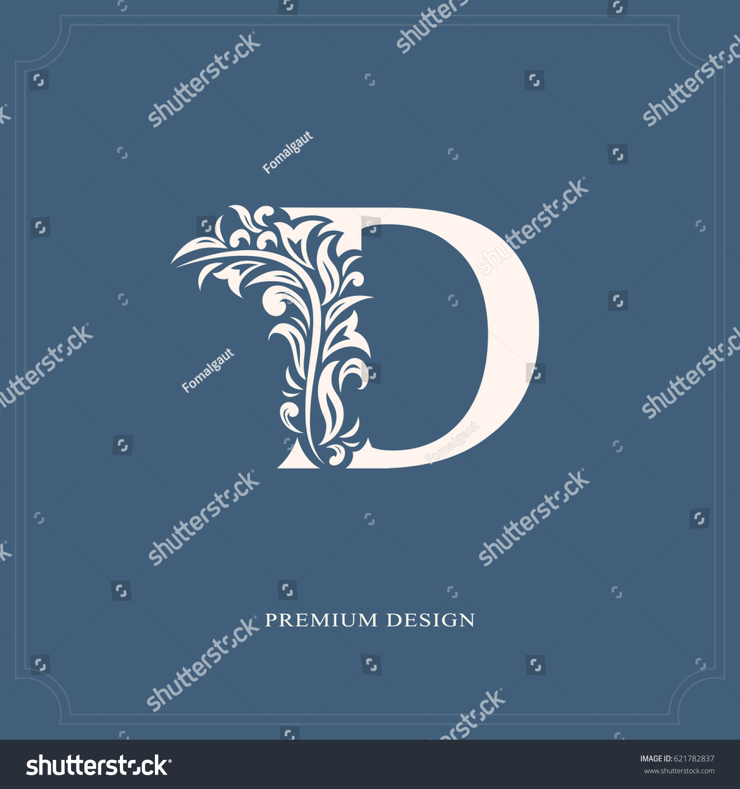 Elegant Letter D Graceful Royal Style Stock Vector (Royalty Free ...