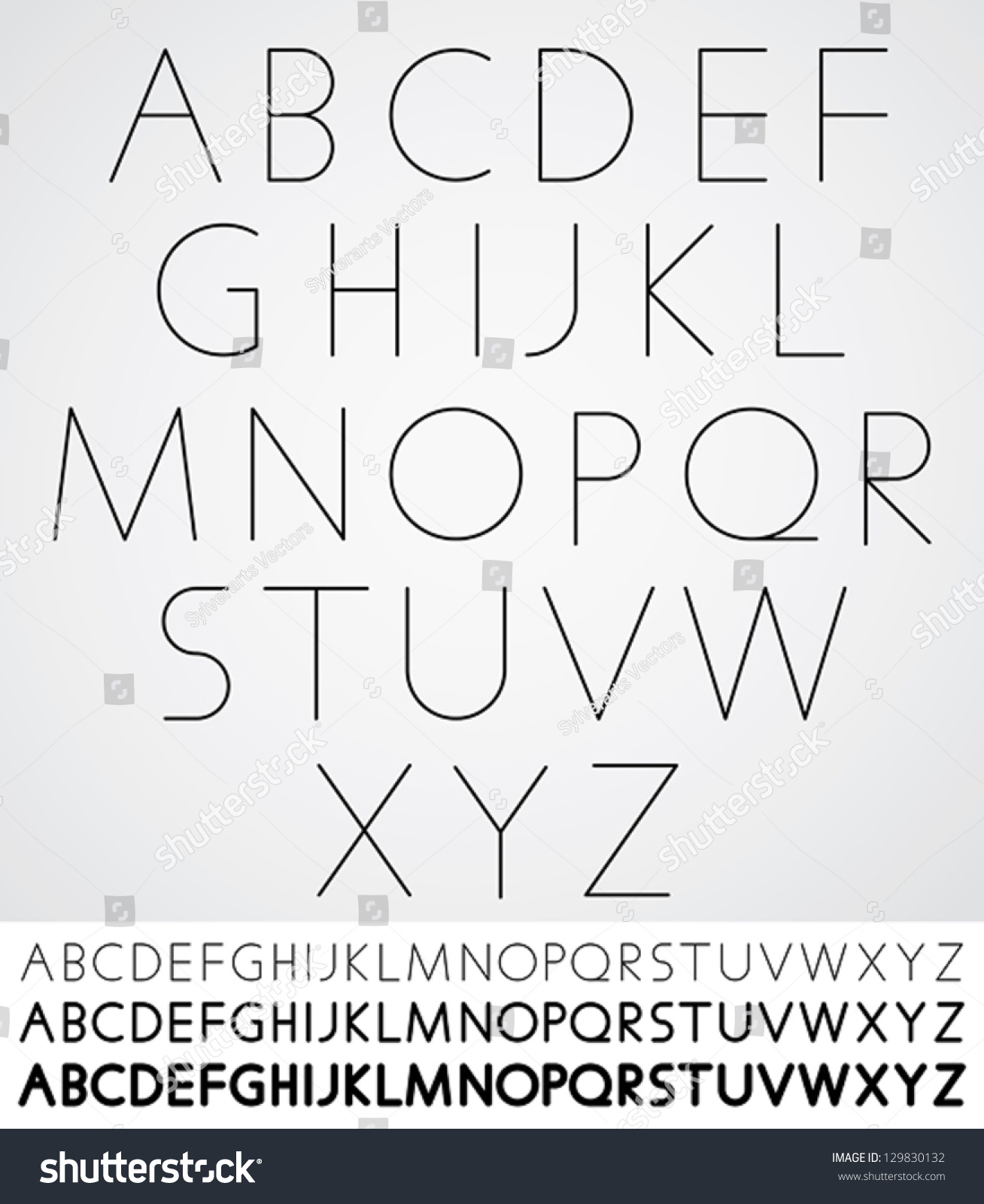 Elegant Light Font, Vector Alphabet Letters Design. Extra Light, Light ...