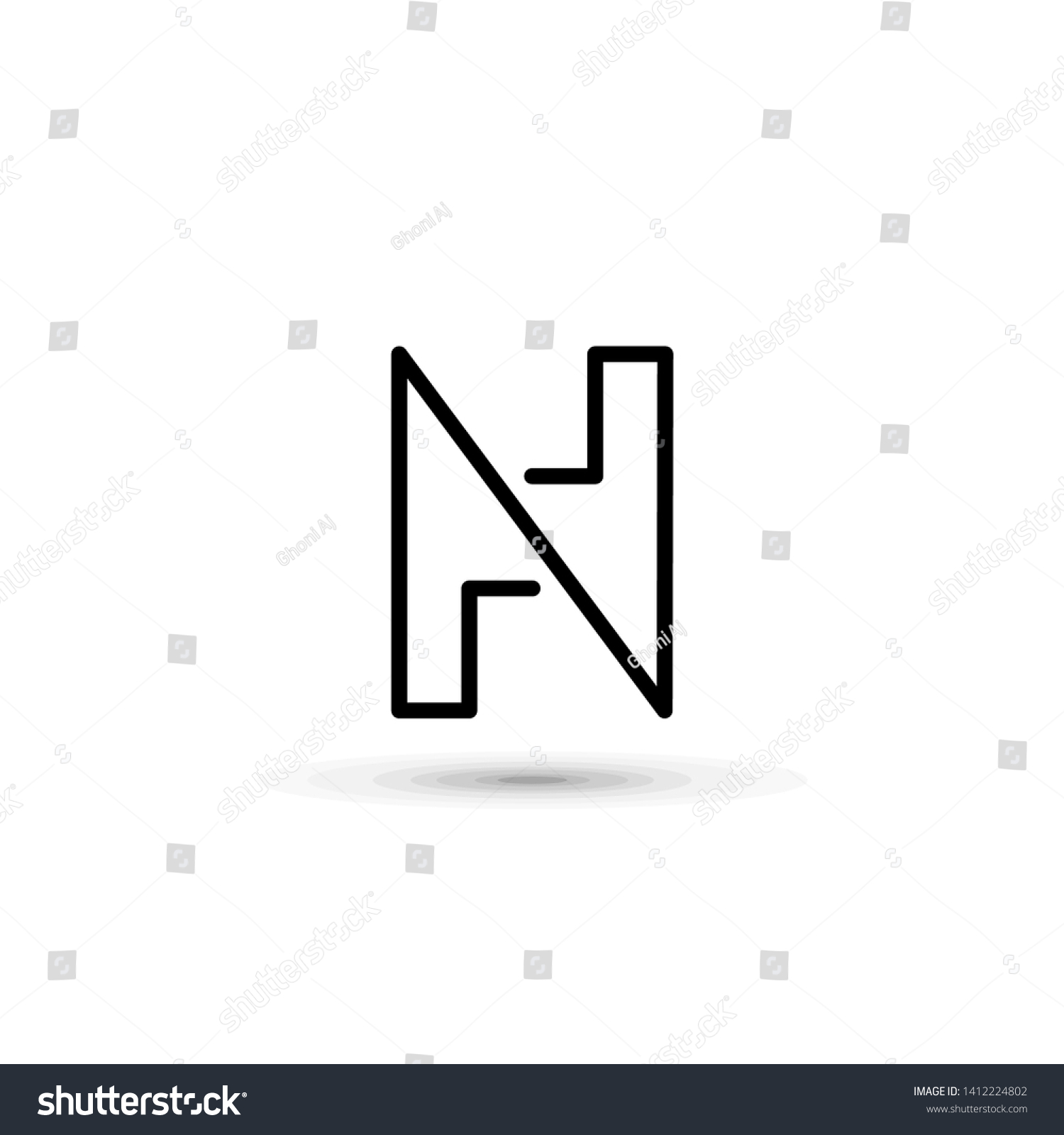 Elegant Line Letter Symbol Alphabet N Stock Vector (Royalty Free ...