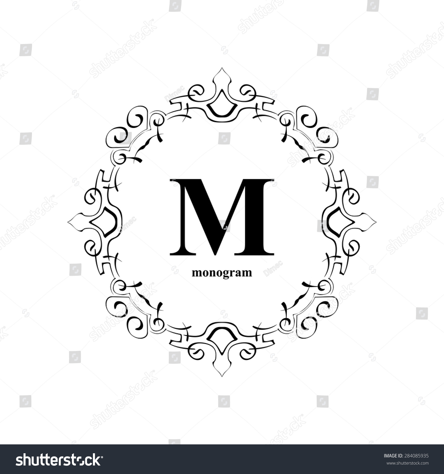 Elegant M Monogram Design Template Luxury Stock Vector 284085935 ...