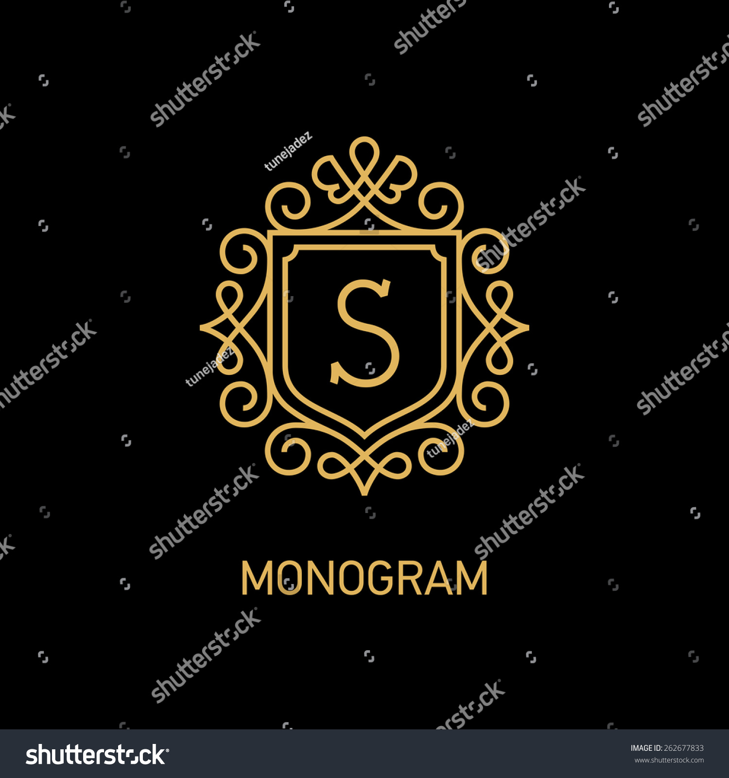 Elegant Monogram Design Template Letter S Stock Vector 262677833 ...