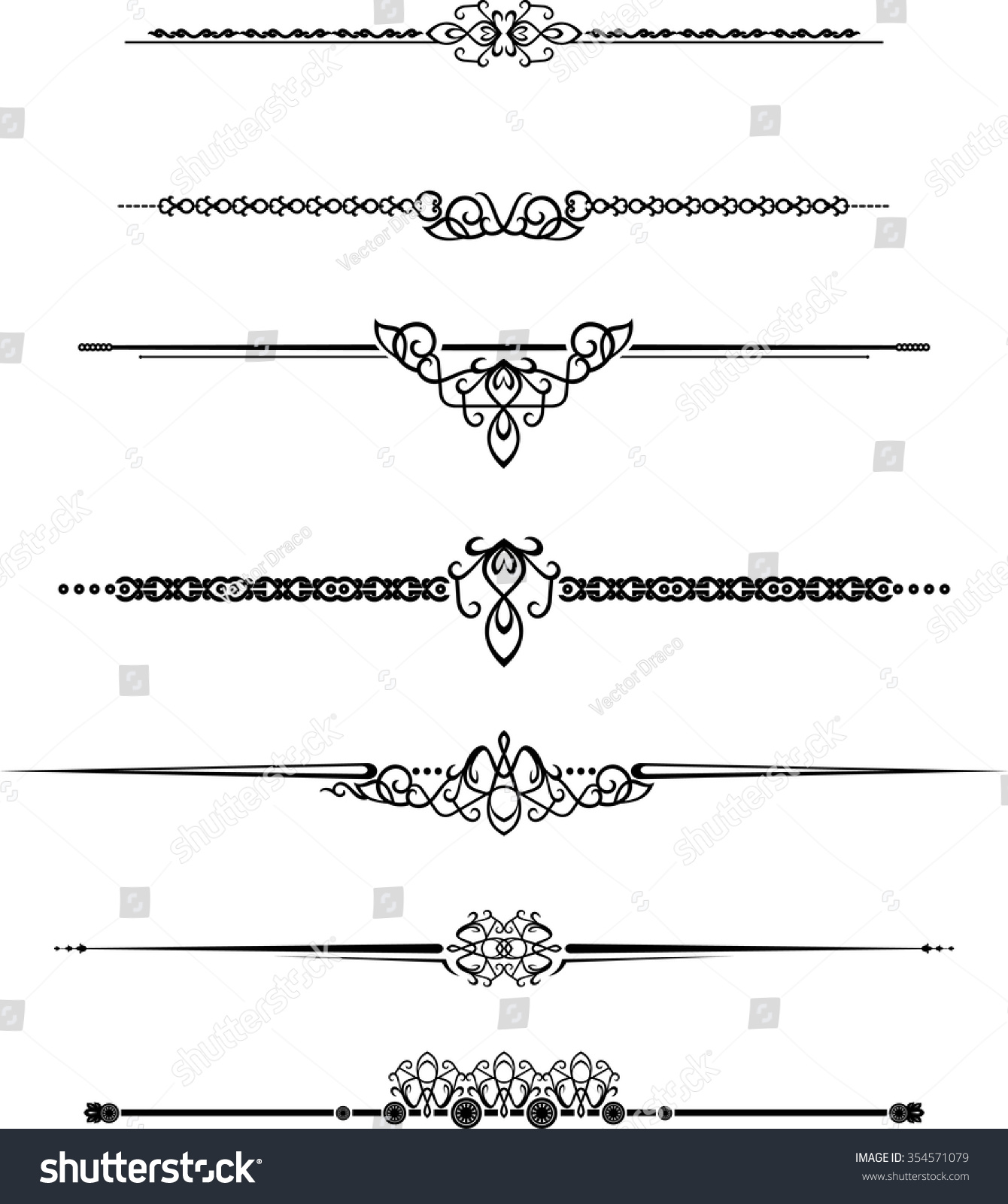 Download Elegant Page Rule Setvariations Horizontal Border Stock ...