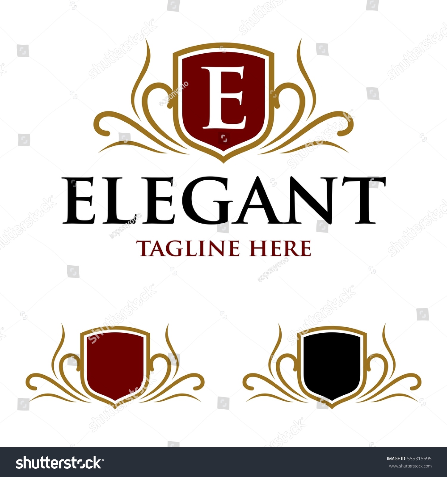 elegant shield crest logo template stock vector 585315695 shutterstock
