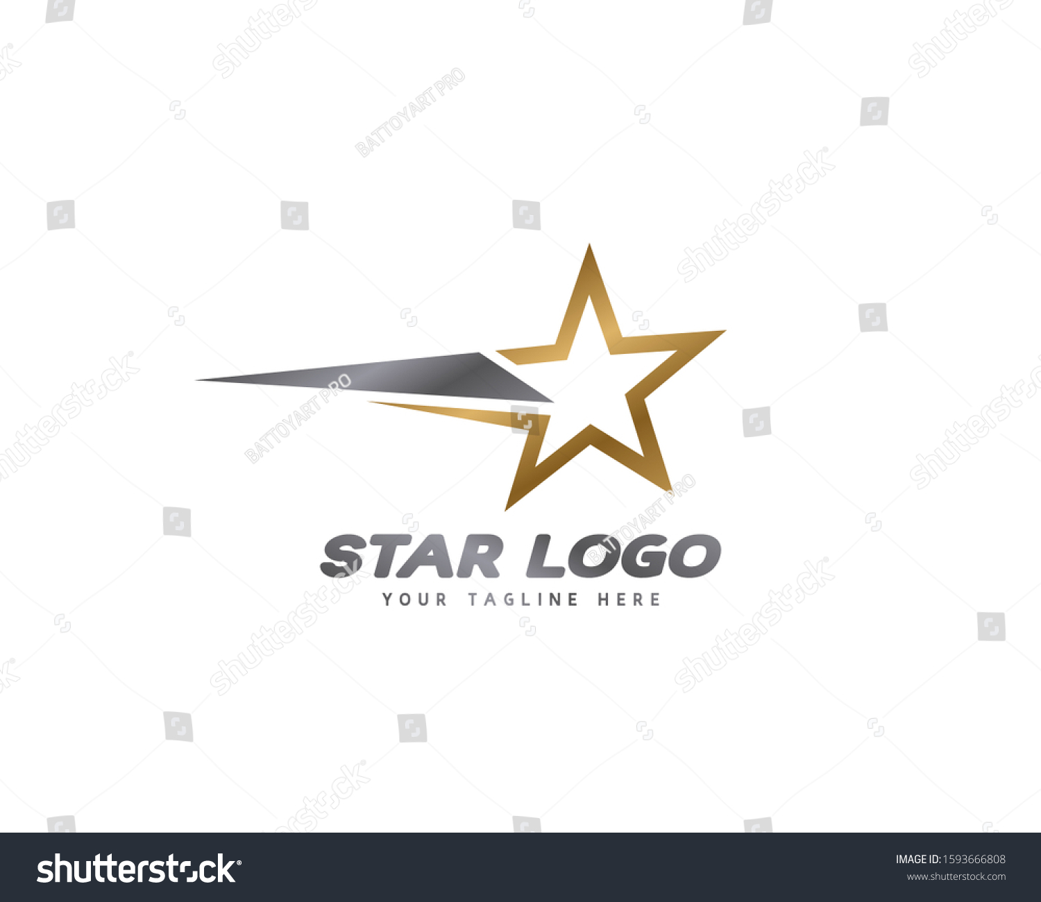 Elegant Star Logo Vector Luxury Gold Stock Vector Royalty Free