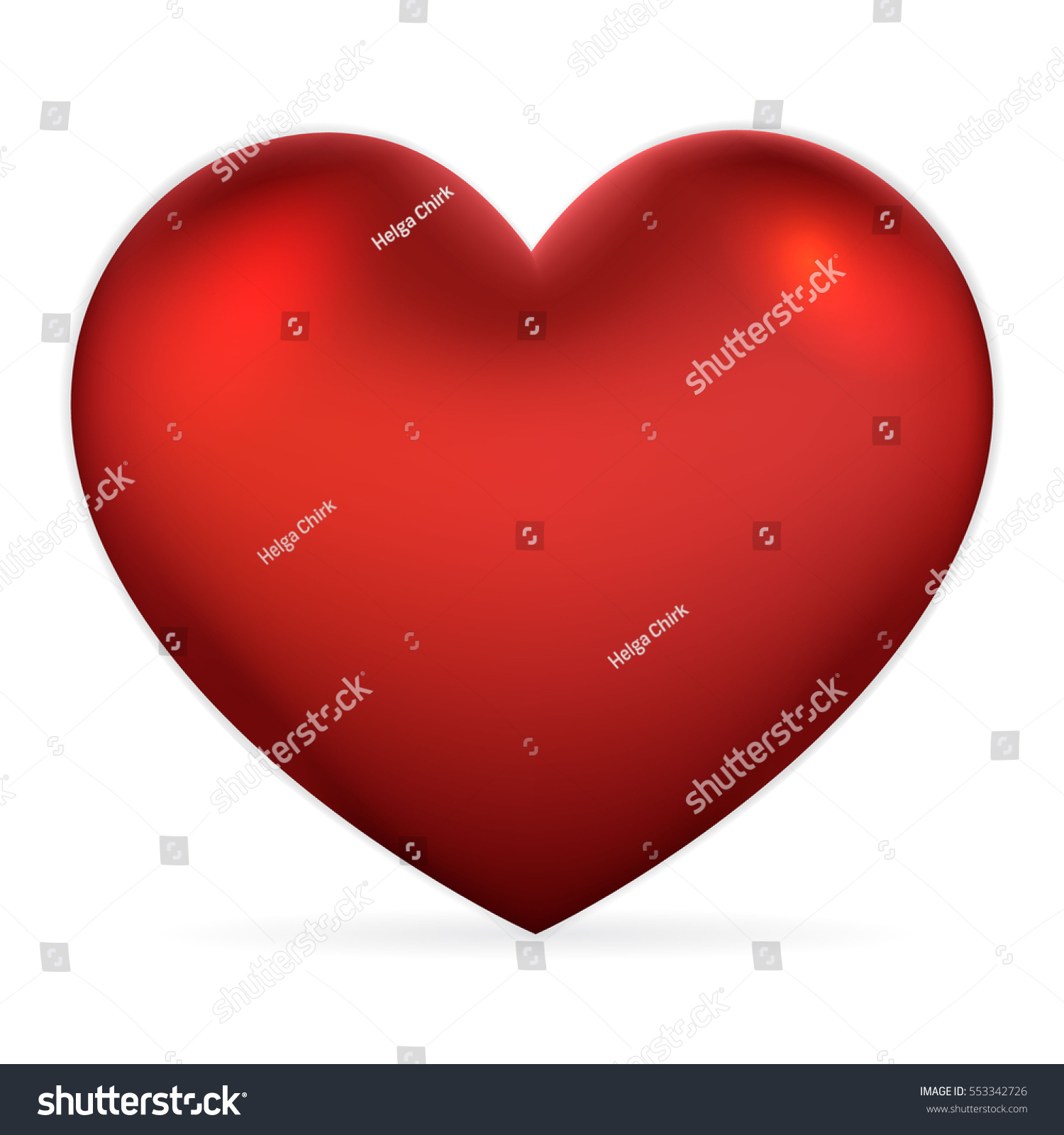 Elegant Symbol Red Heart On White Stock Vector (Royalty Free) 553342726 ...