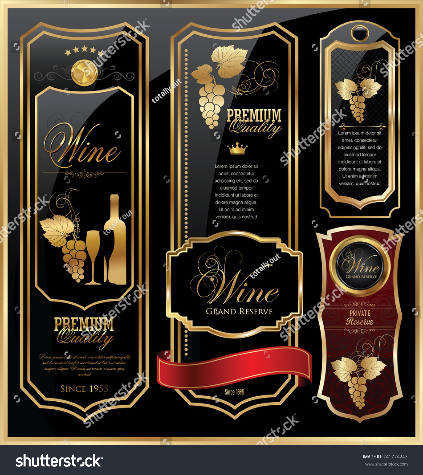 Elegant Wine Labels Stock Vector (Royalty Free) 241774243 - Shutterstock