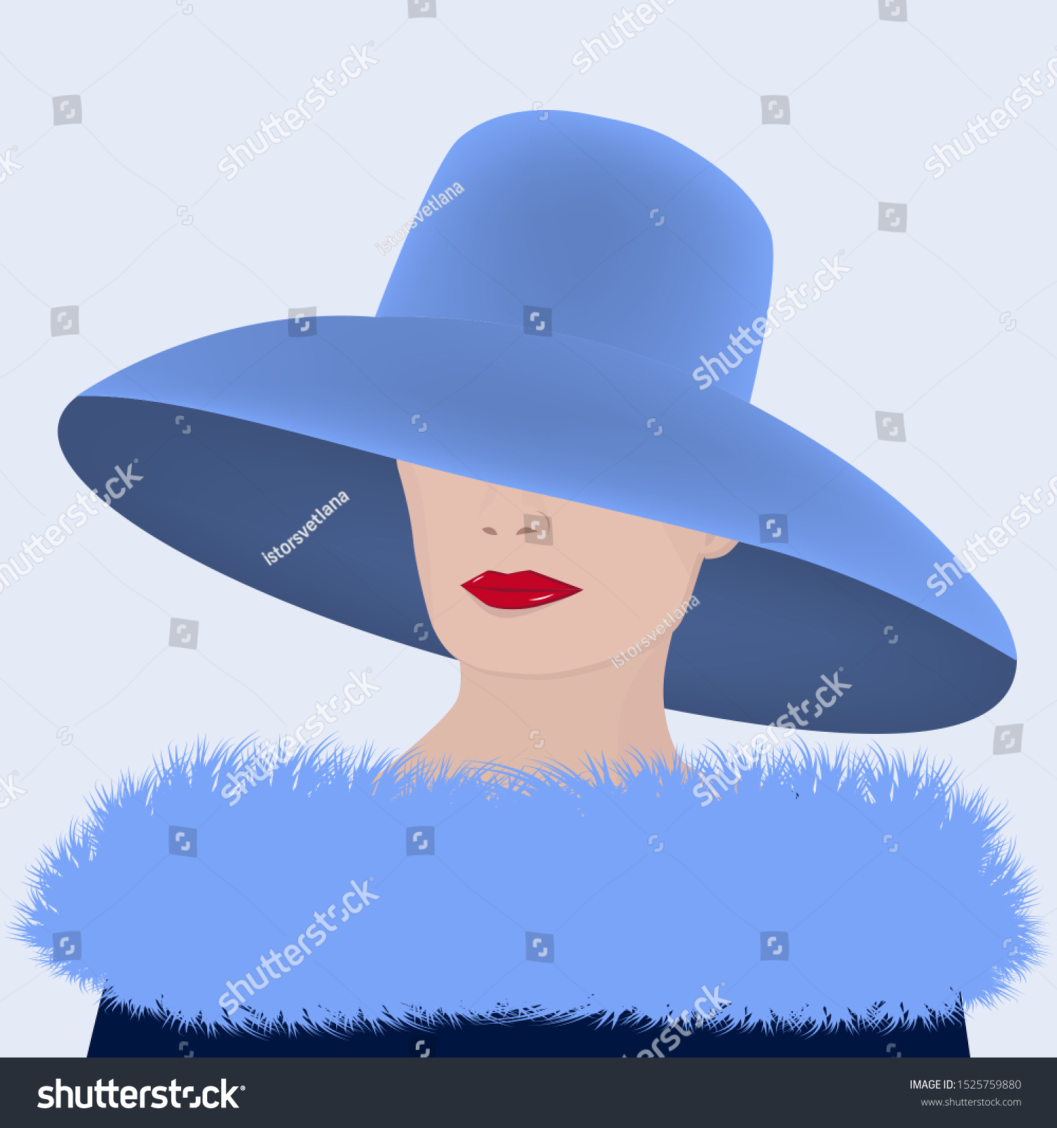 woman in hat and fur collar