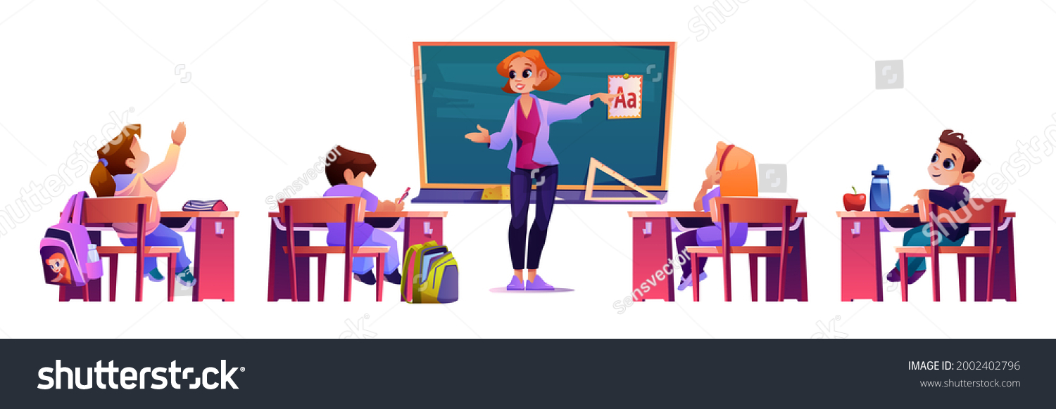 22,568 Female teacher sitting at desk Images, Stock Photos & Vectors ...