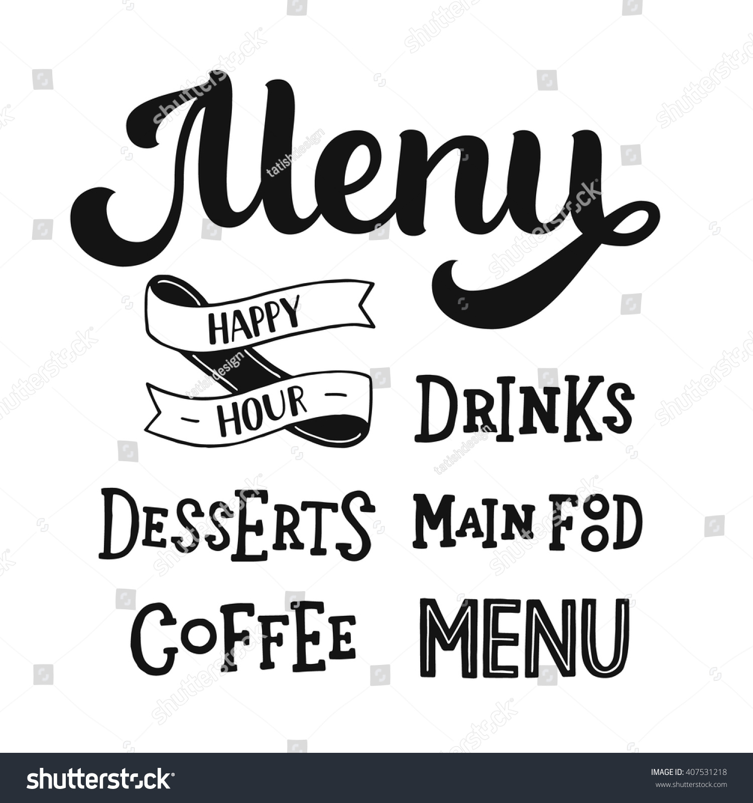 stock vector elements for menu design vector template for design cafe and restaurant menu with hand drawn 407531218