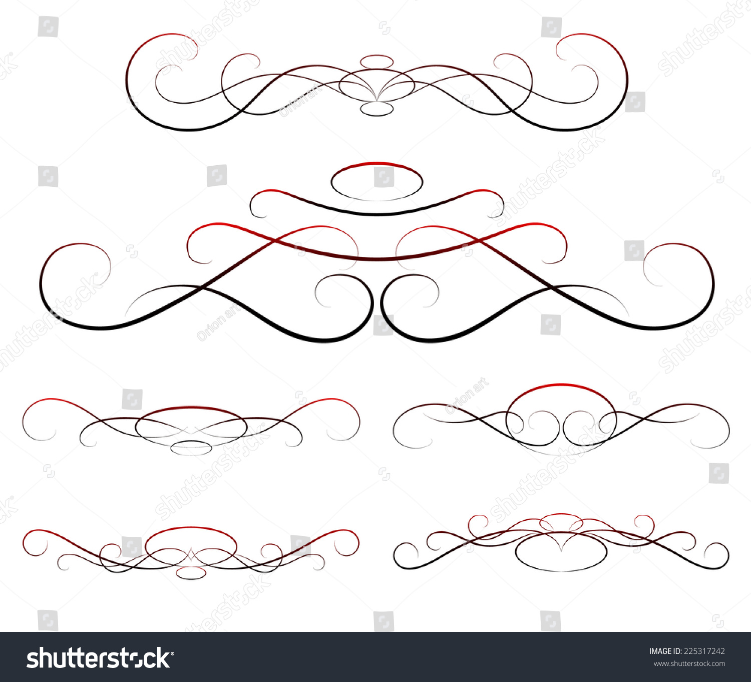 Elements Design Calligraphy Vector Set Stock Vector (Royalty Free ...