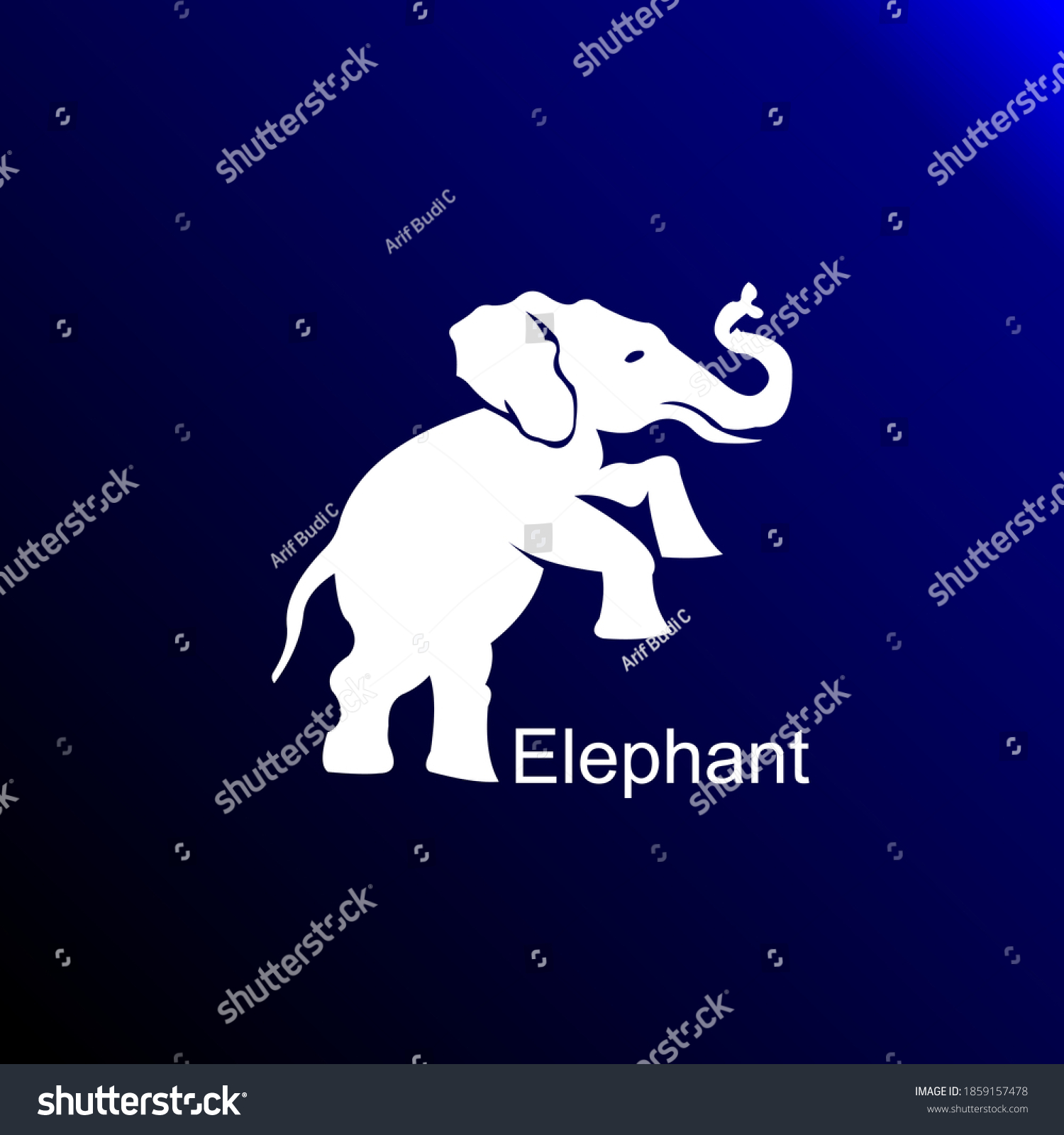 Elephant Baground Blue Black Combination Vector Stock Vector (Royalty ...