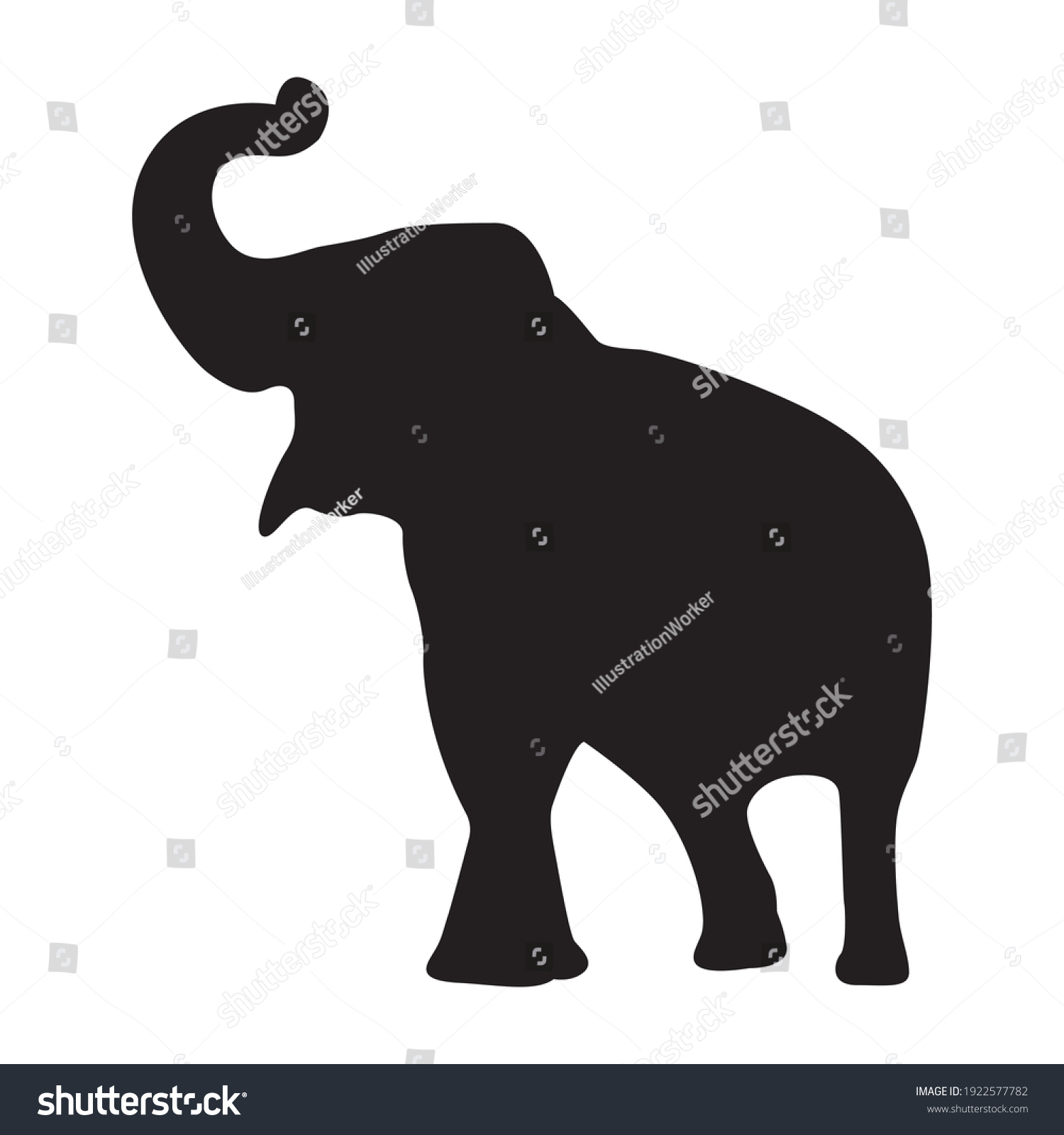 Elephant Black Vector On White Background Stock Vector (Royalty Free ...