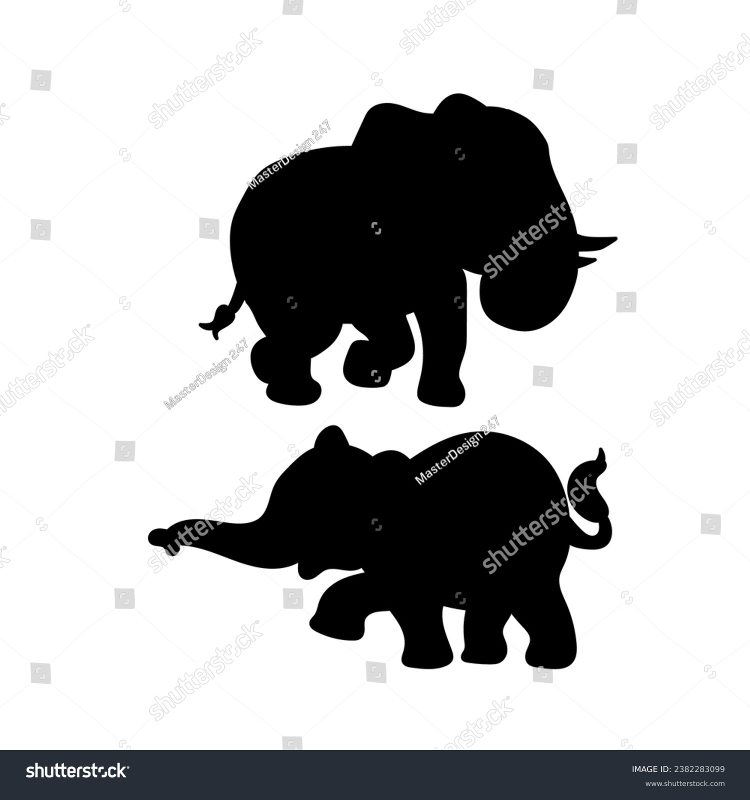 SVG of Elephant coloring page for kids Hand drawn elephant outline illustration, Set of elephant character silhouette
 svg