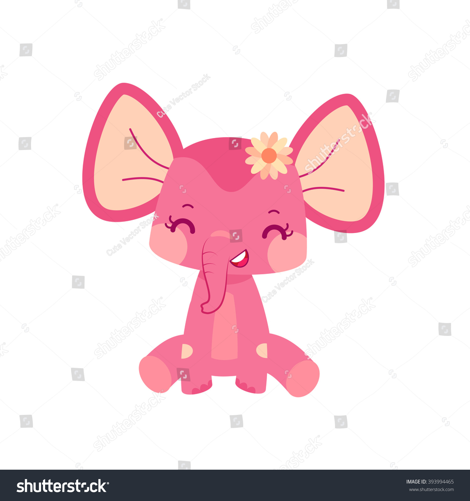 Elephant Girl. Cartoon Illustration In Vector. - 393994465 : Shutterstock