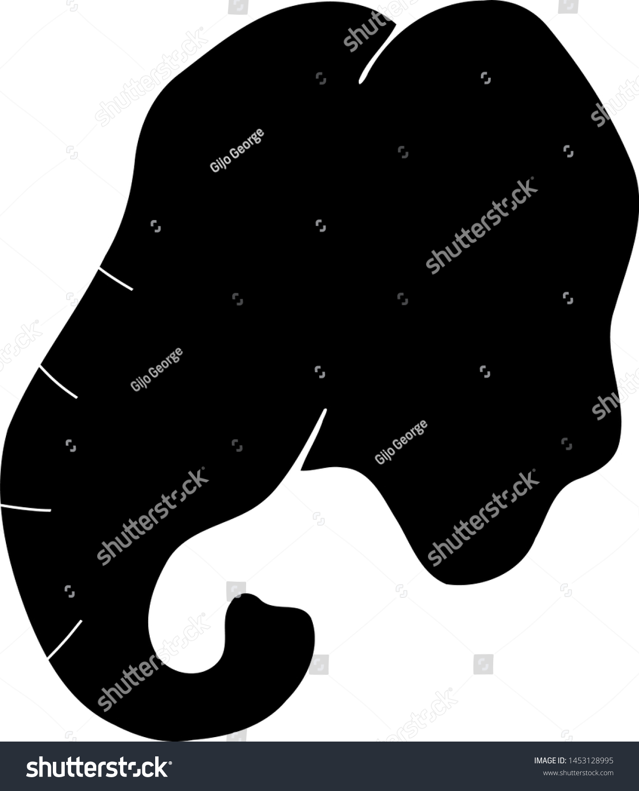 Elephant Head Isolated Vector Silhouette Stock Vector (Royalty Free