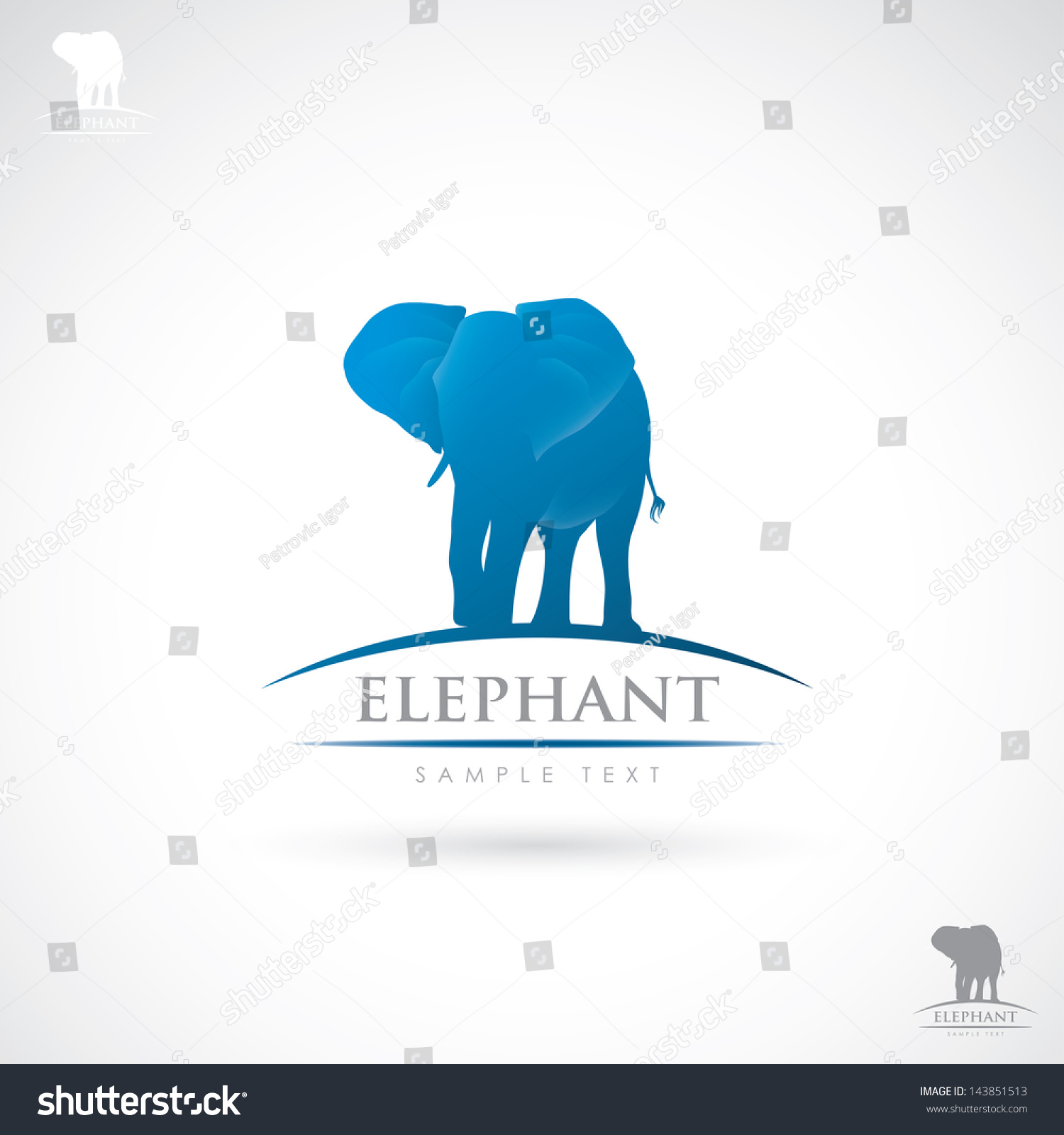 Elephant Label - Vector Illustration - 143851513 : Shutterstock