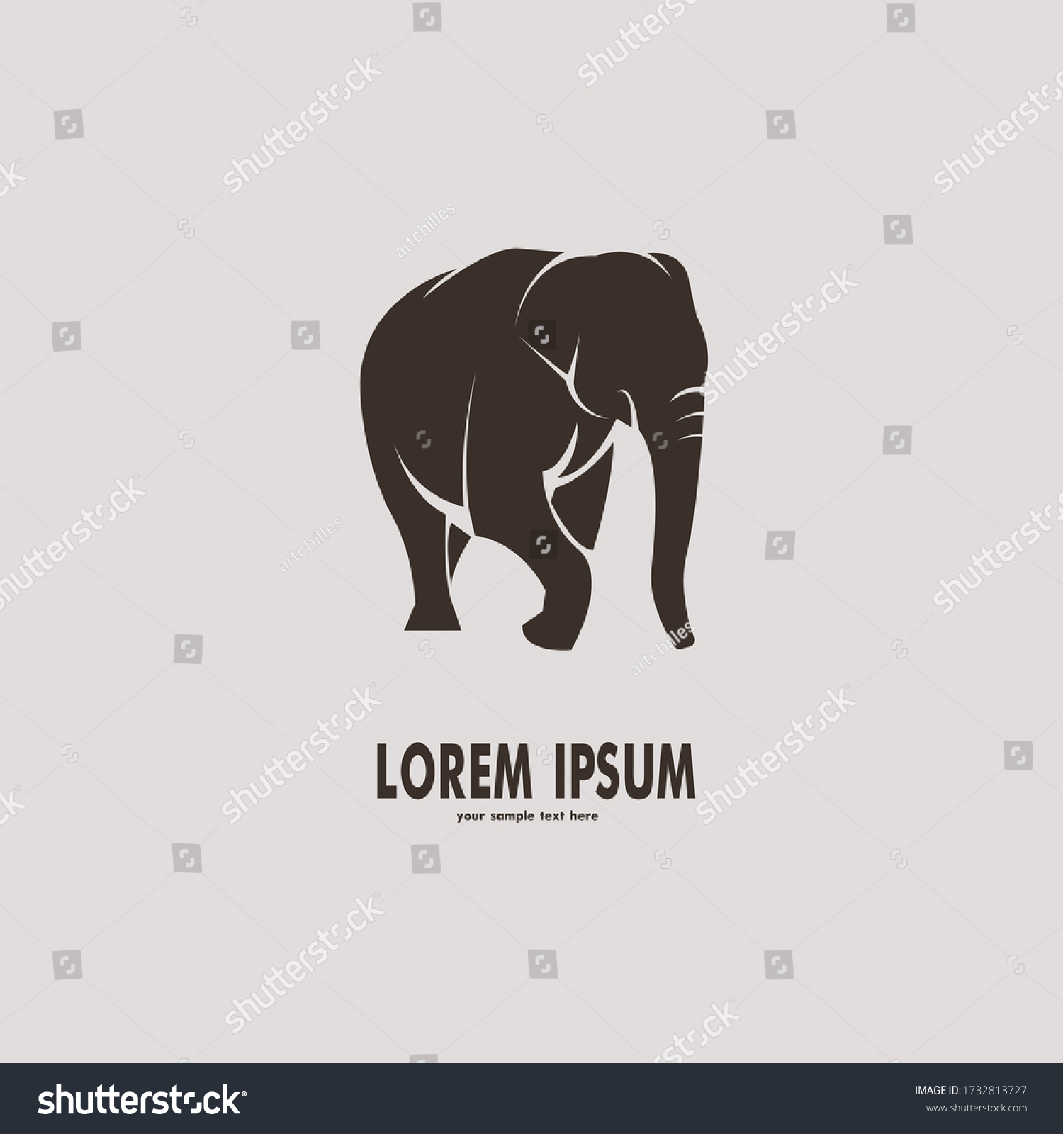 Elephant Silhouette Logo Design Vector Illustration Stock Vector ...