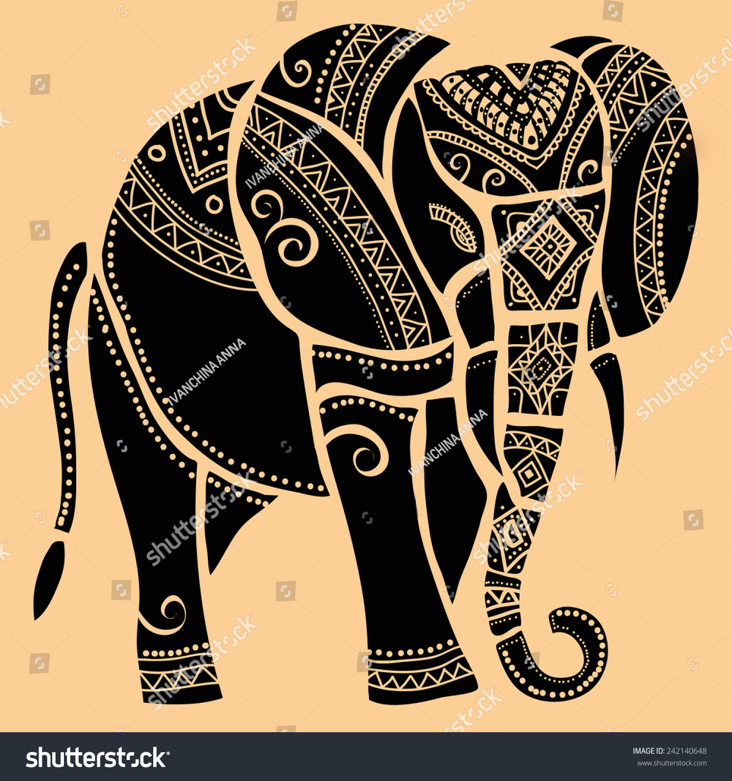 SVG of elephant.Silhouette of elephant. svg