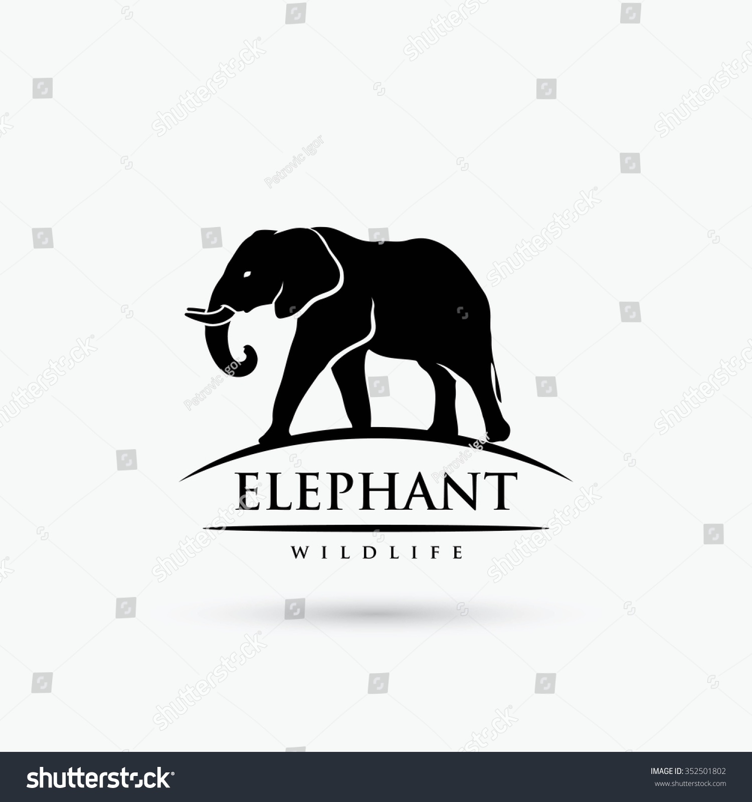 Elephant Symbol Vector Illustration Stock Vector (Royalty Free) 352501802