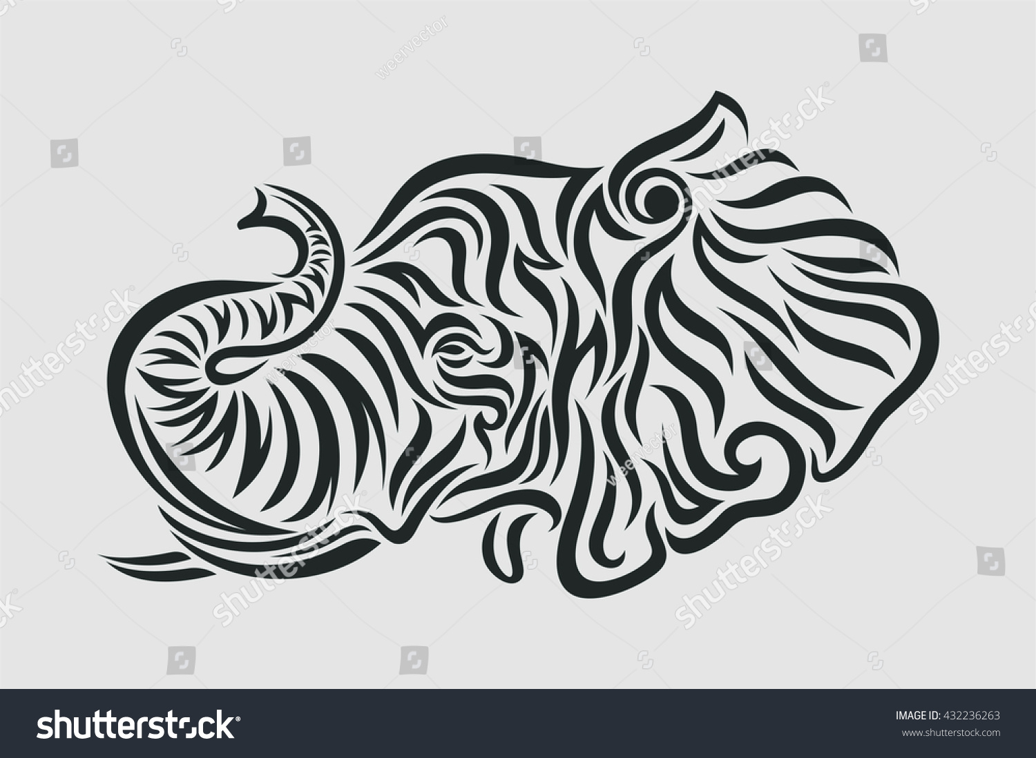 elephant tattoo vector tribal style stock vector 432236263 elephant tattoo vector tribal style stock vector 432236263