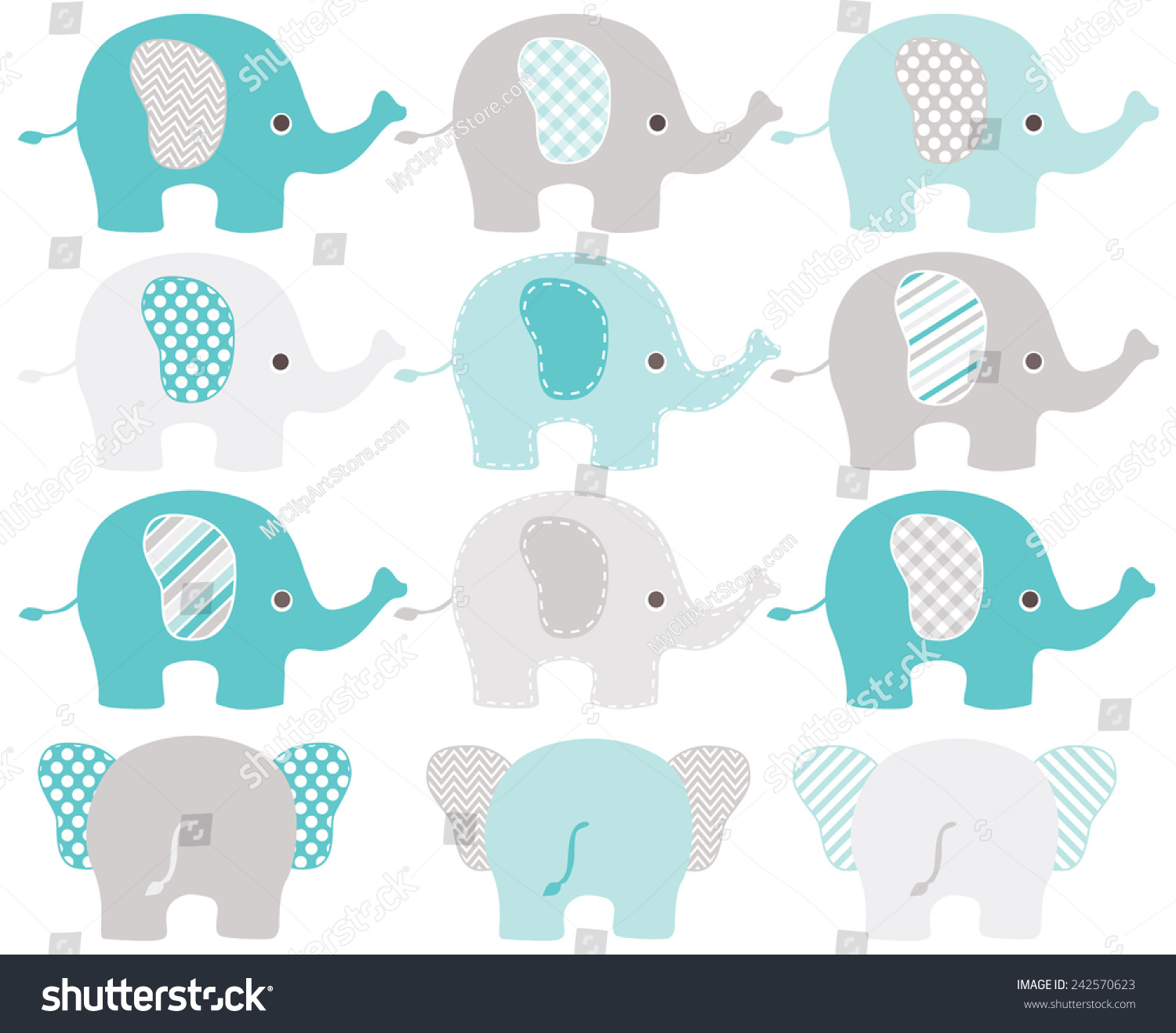 Elephants Stock Vector 242570623 - Shutterstock