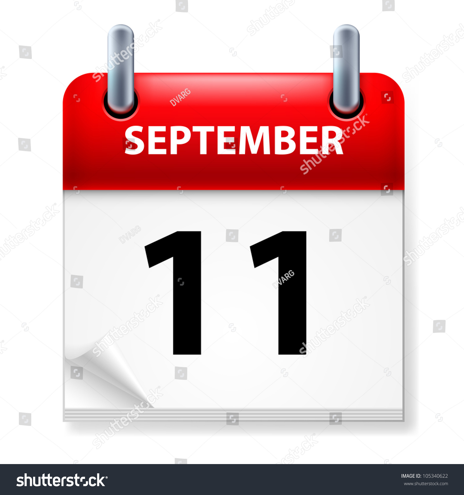 Eleventh September In Calendar Icon On White Background Stock Vector ...