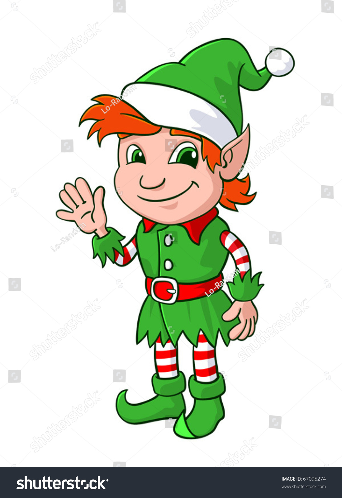 Elf Little Santa Helper Vector Illustration Stock Vector 67095274 ...