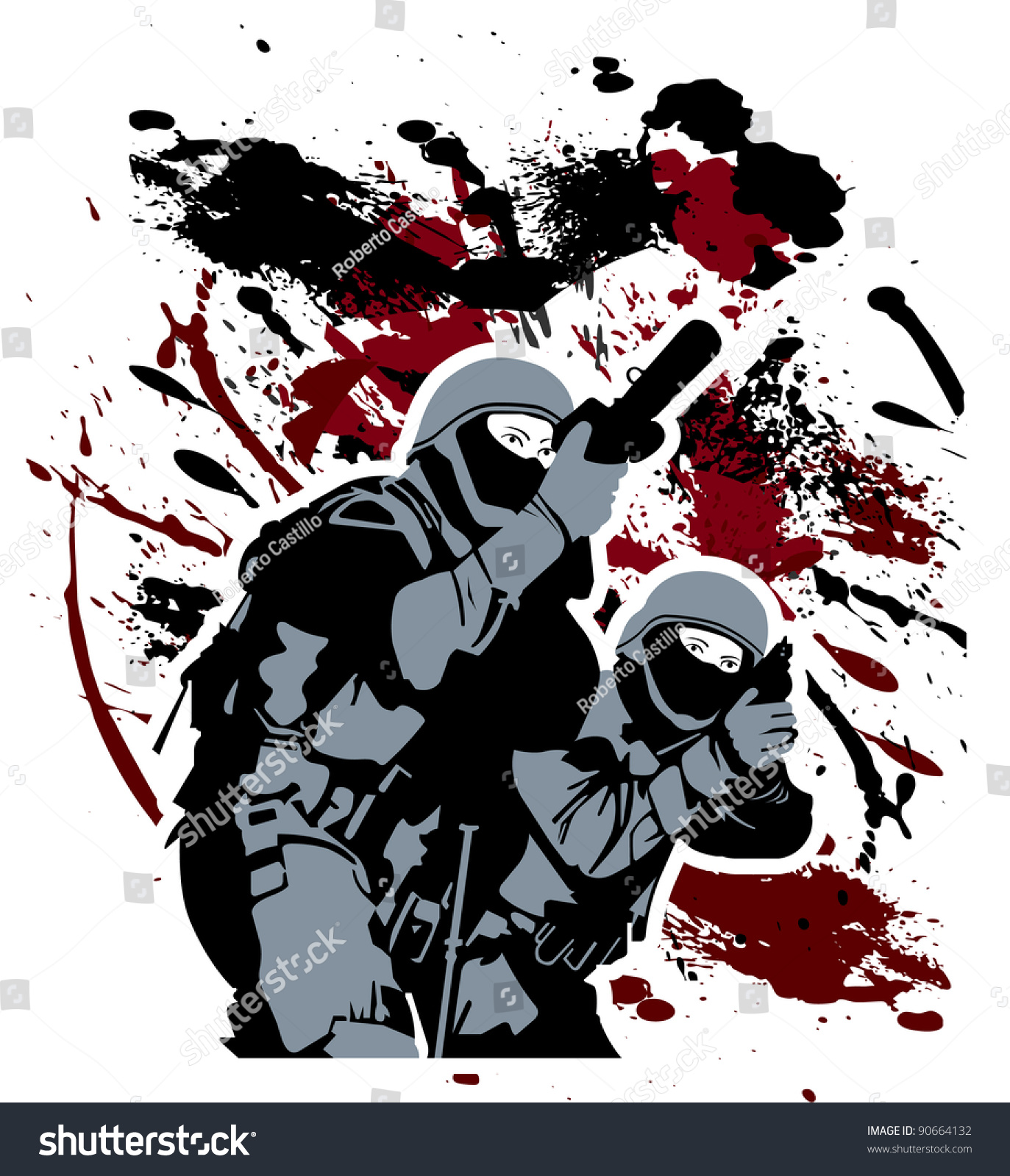 Elite Soldiers Stock Vector 90664132 : Shutterstock