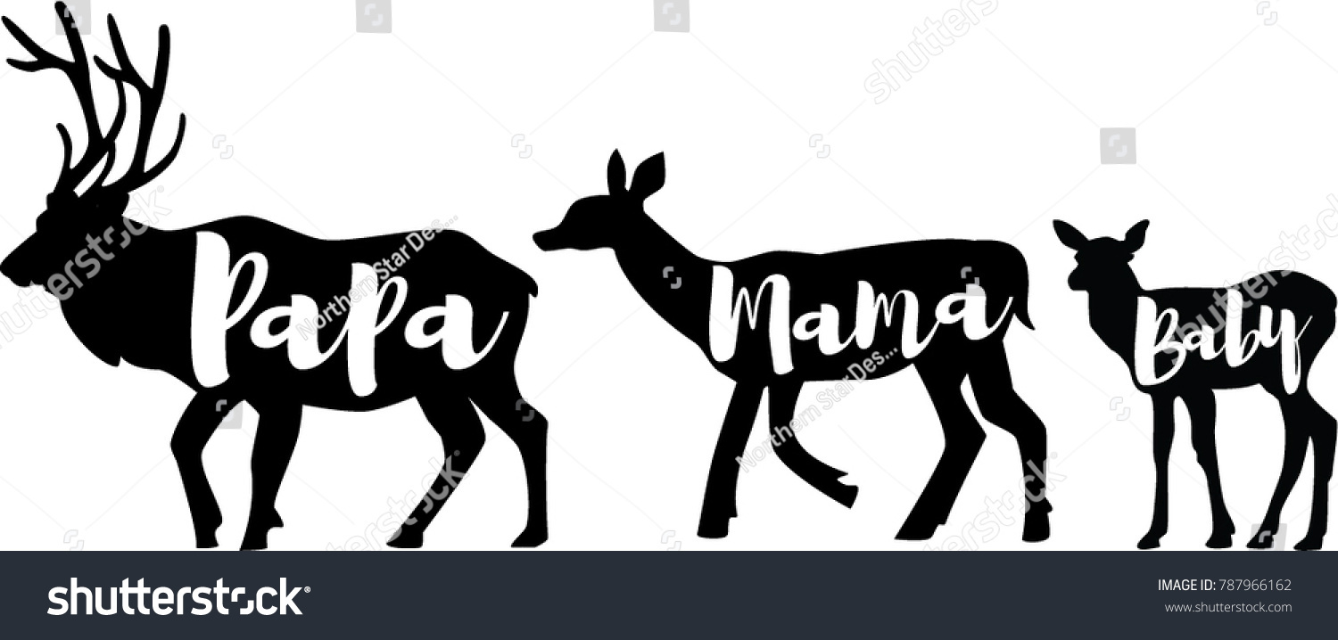 SVG of Elk Family Silhouette svg