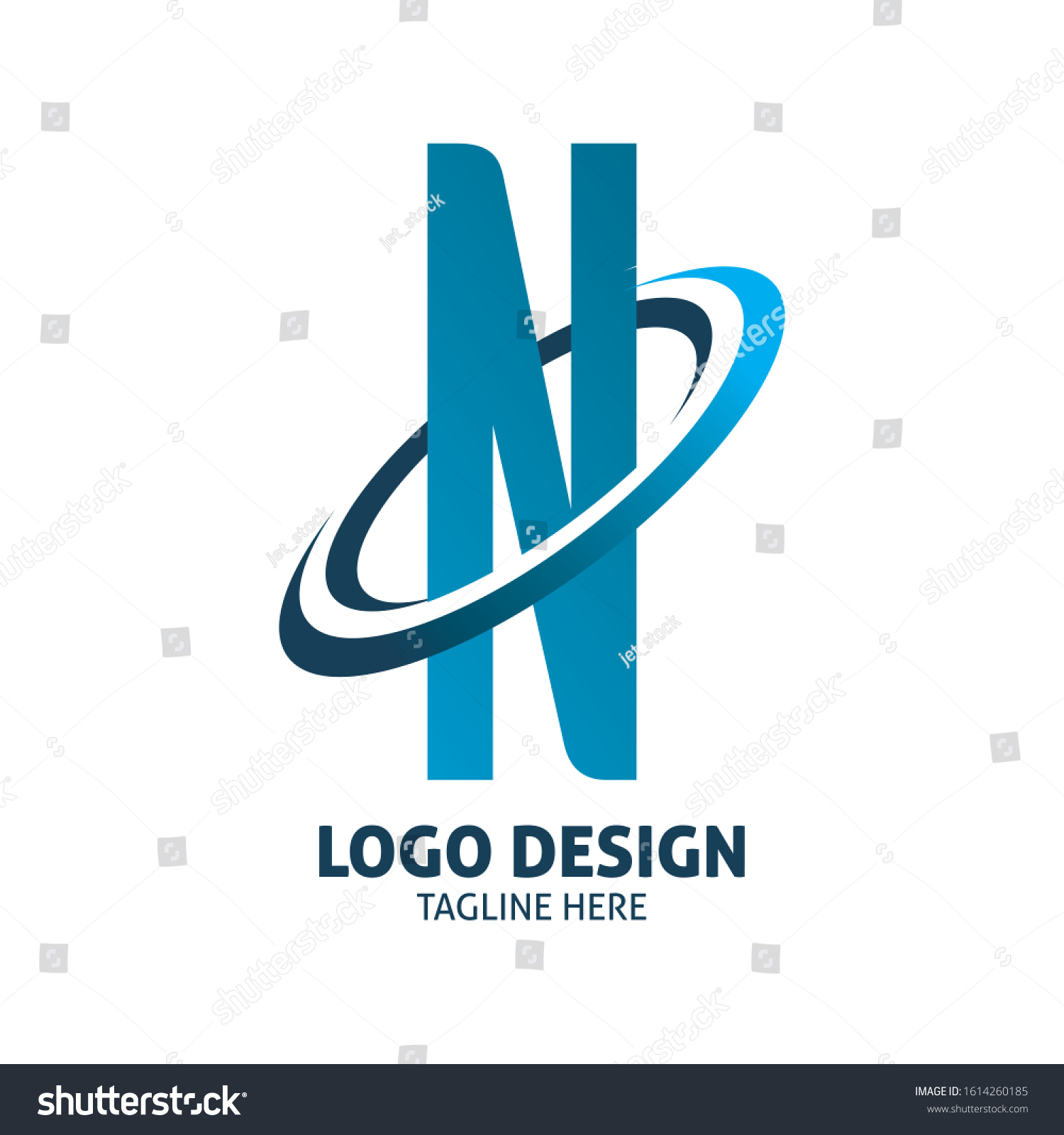 Ellipse Blue N Logo Design Stock Vector (Royalty Free) 1614260185 ...