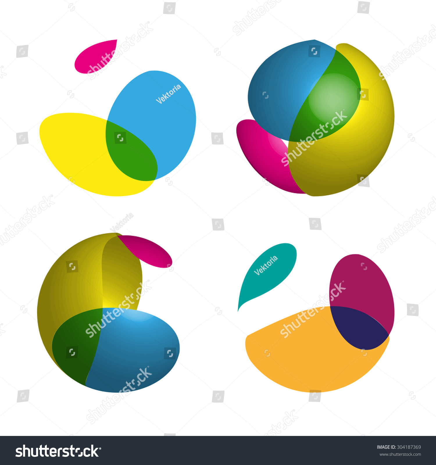 Ellipse Logo Template Collection Circle Symbol Stock Vector (Royalty ...