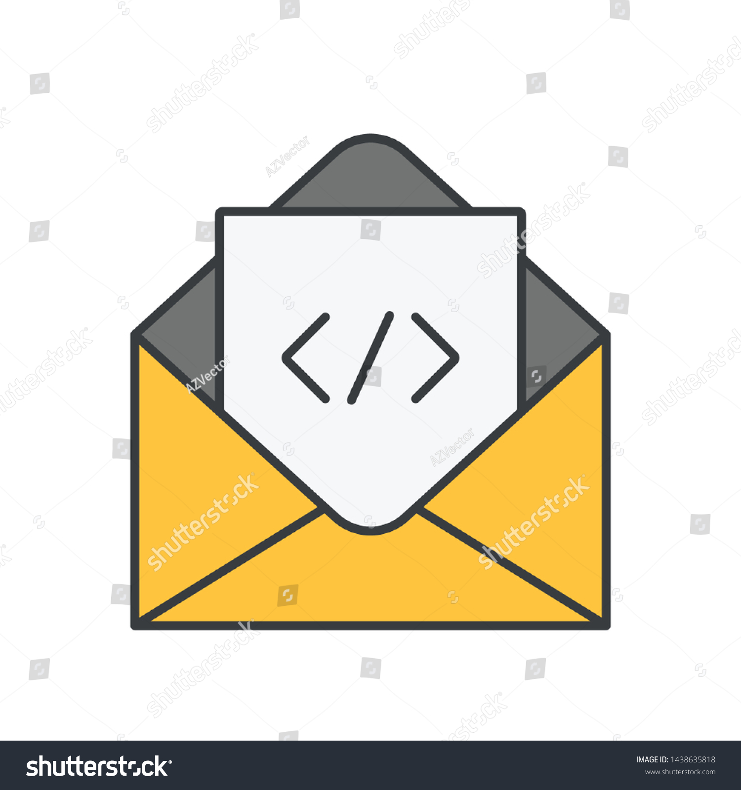 Email Icon Coding Symbol: vector de stock (libre de regalías ...