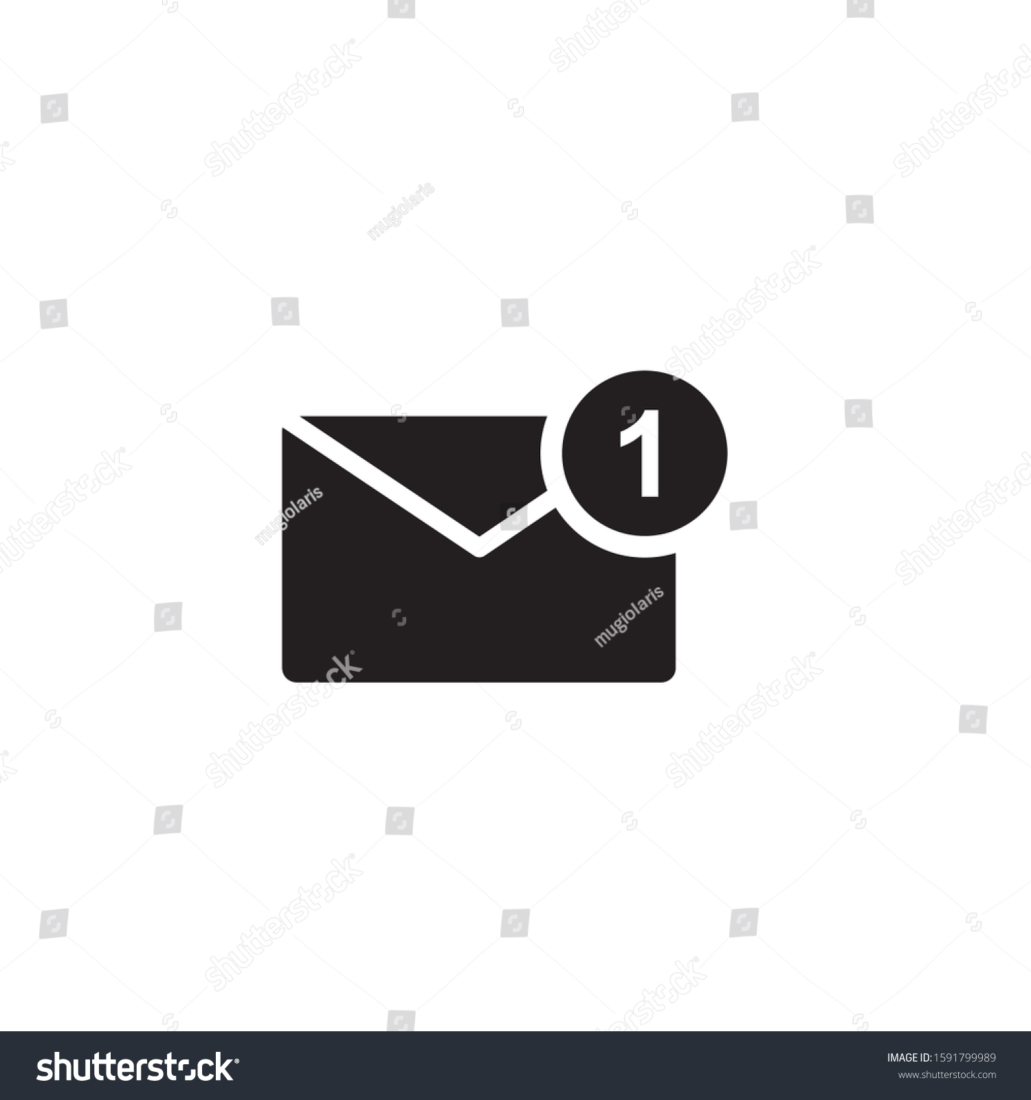 Email Notification Icon Symbol Vector Illustration Stock Vector ...