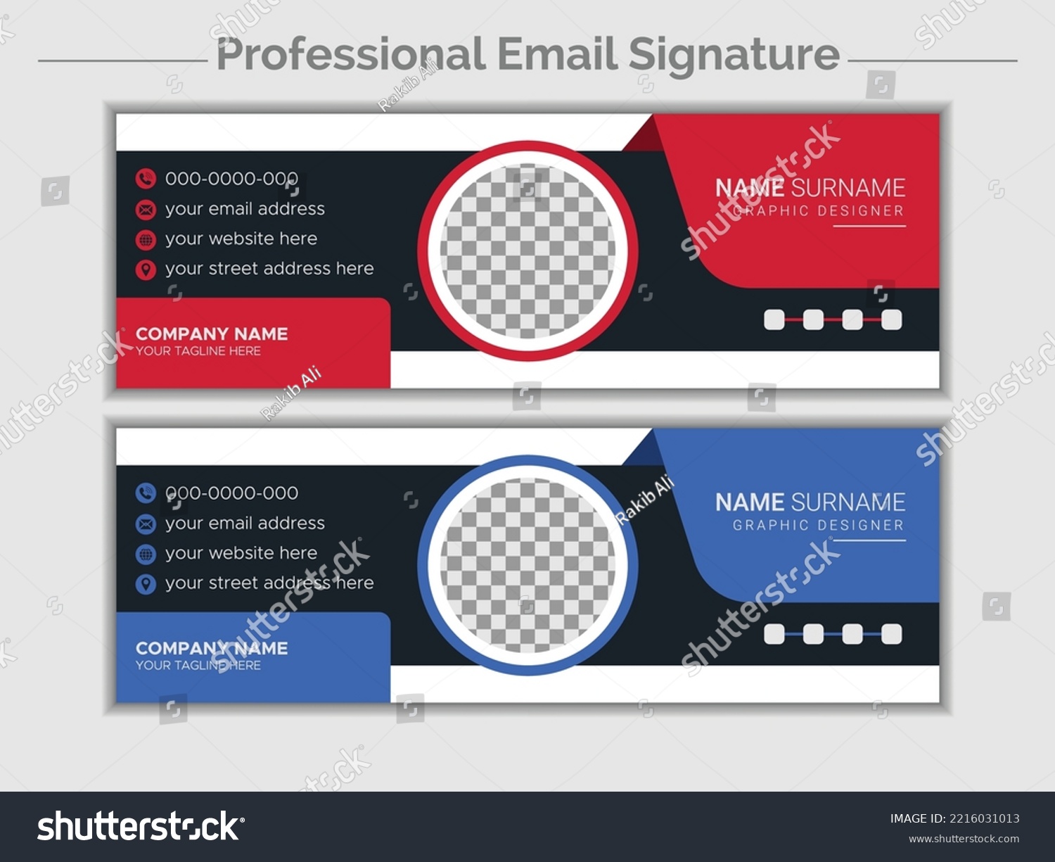 SVG of Email signature template or email footer and personal social media cover design svg