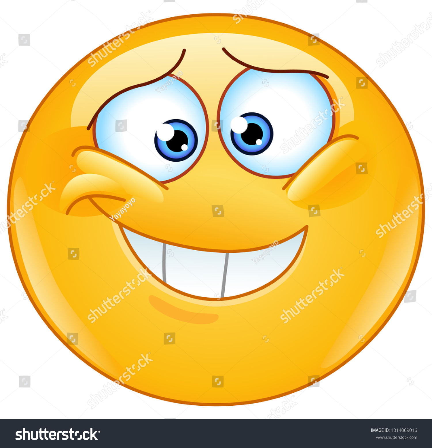 Embarrassed Emoticon Insecure Smile のベクター画像素材 ロイヤリティフリー
