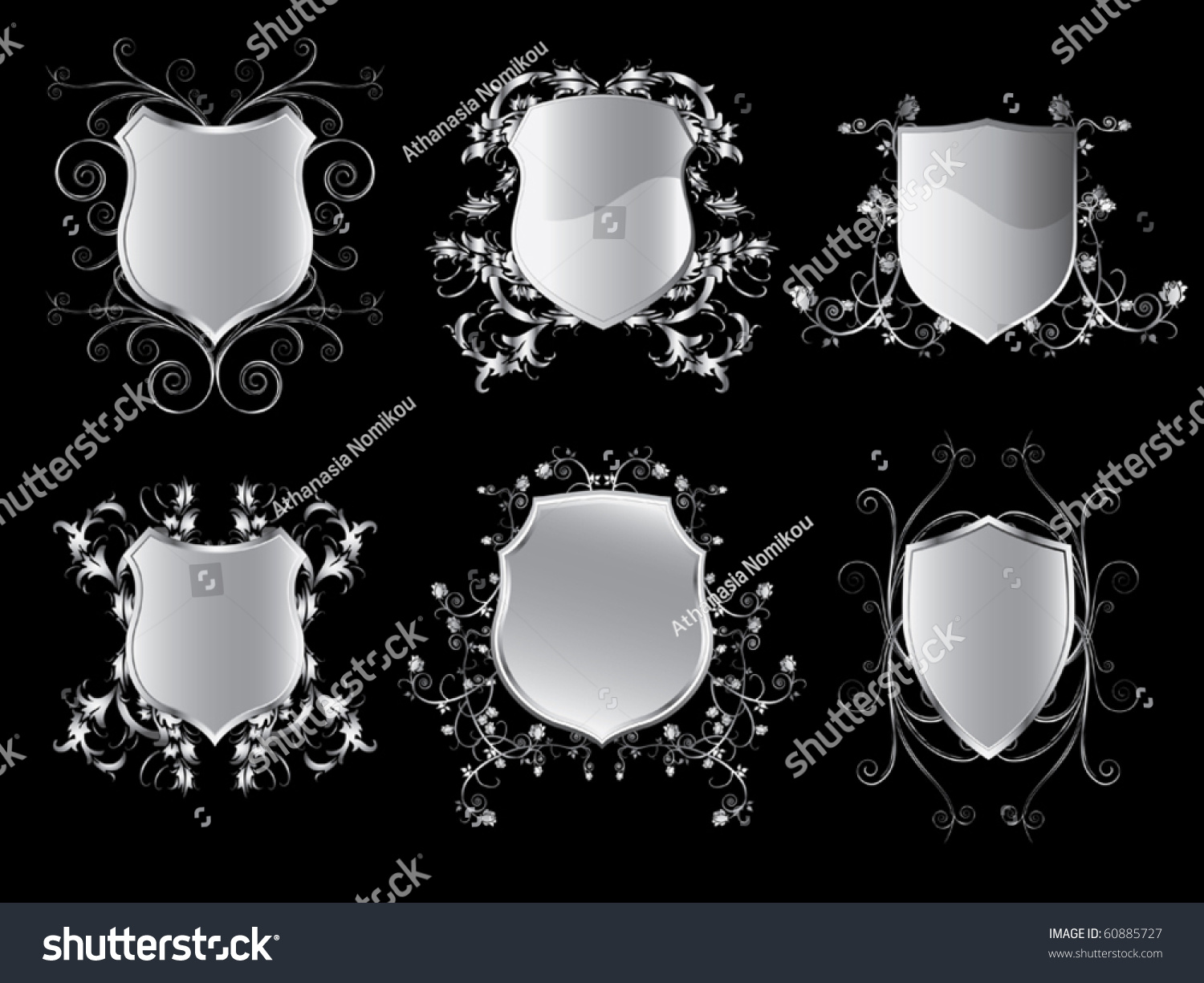 Emblem Shields Collection Vector Stock Vector 60885727 - Shutterstock