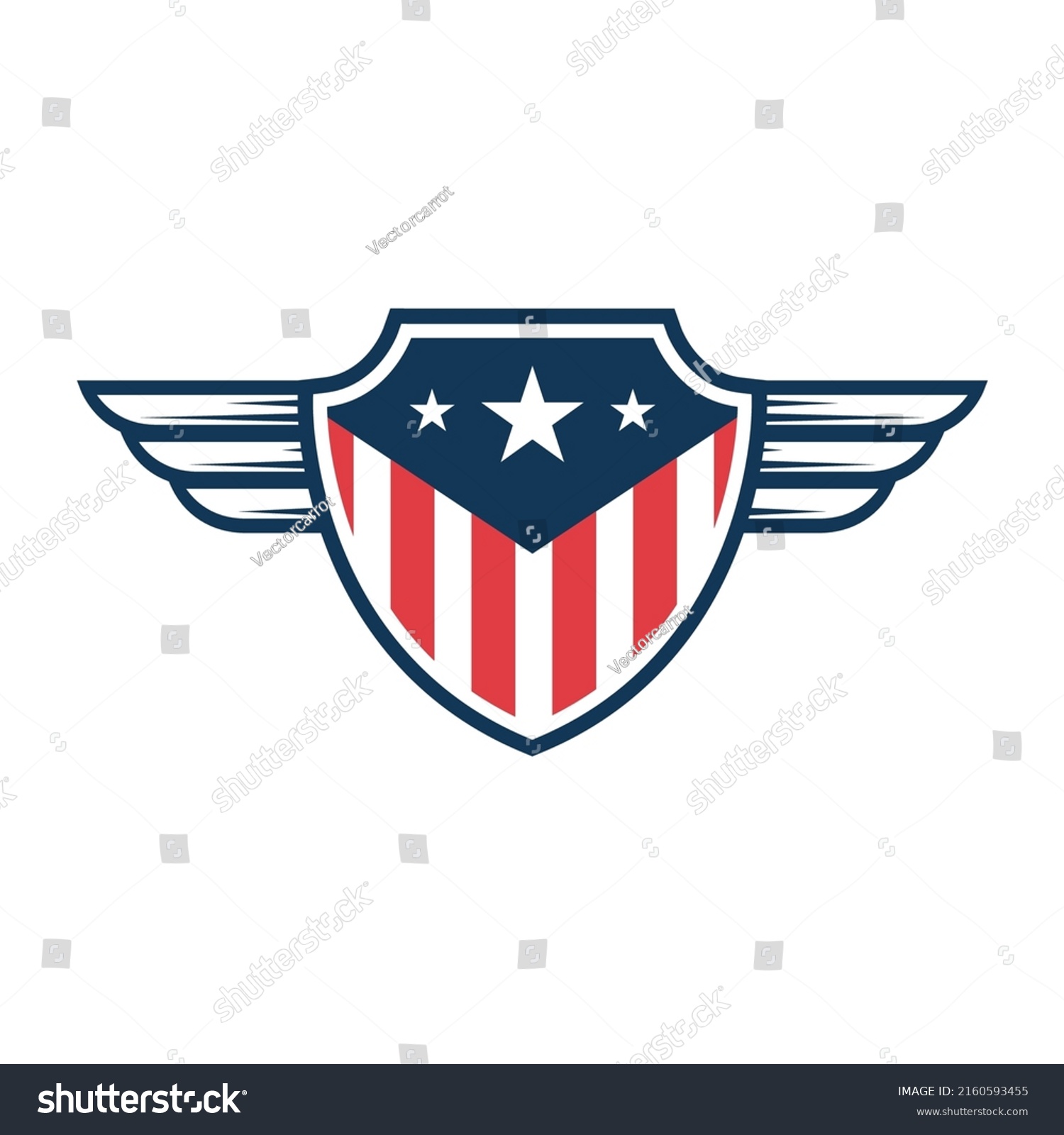 Emblem Template American Flag Wings Design Stock Vector (Royalty Free ...