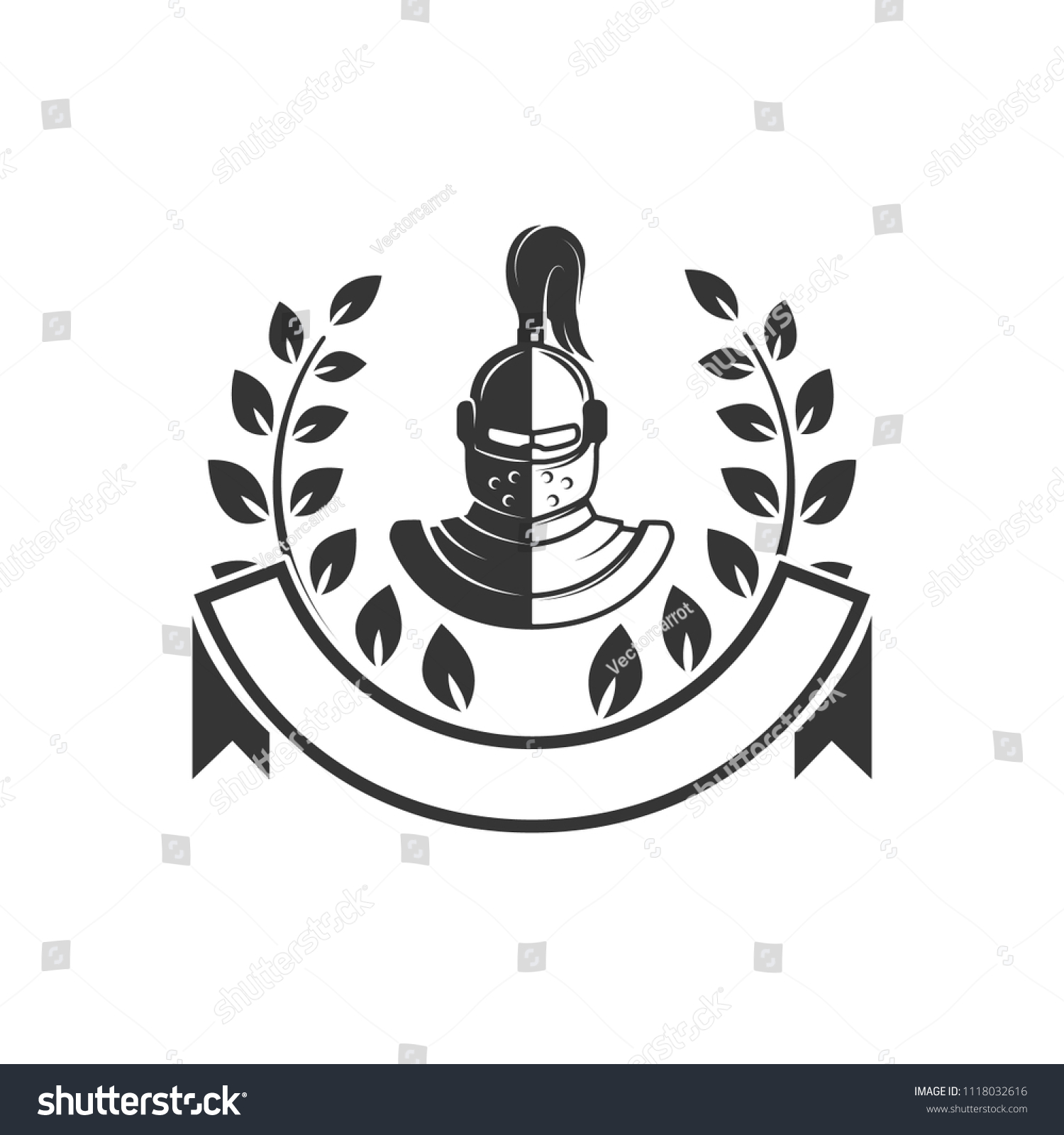 Emblem Template With Retro Style Knight Helmet Design Element For Emblem Template With Retro Style Knight Helmet Design Element For