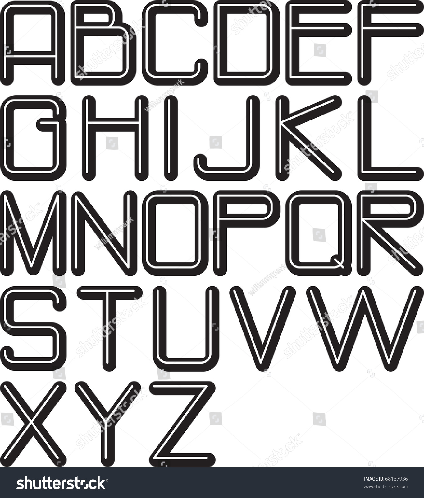 Embossed Alphabet Stock Vector Illustration 68137936 : Shutterstock