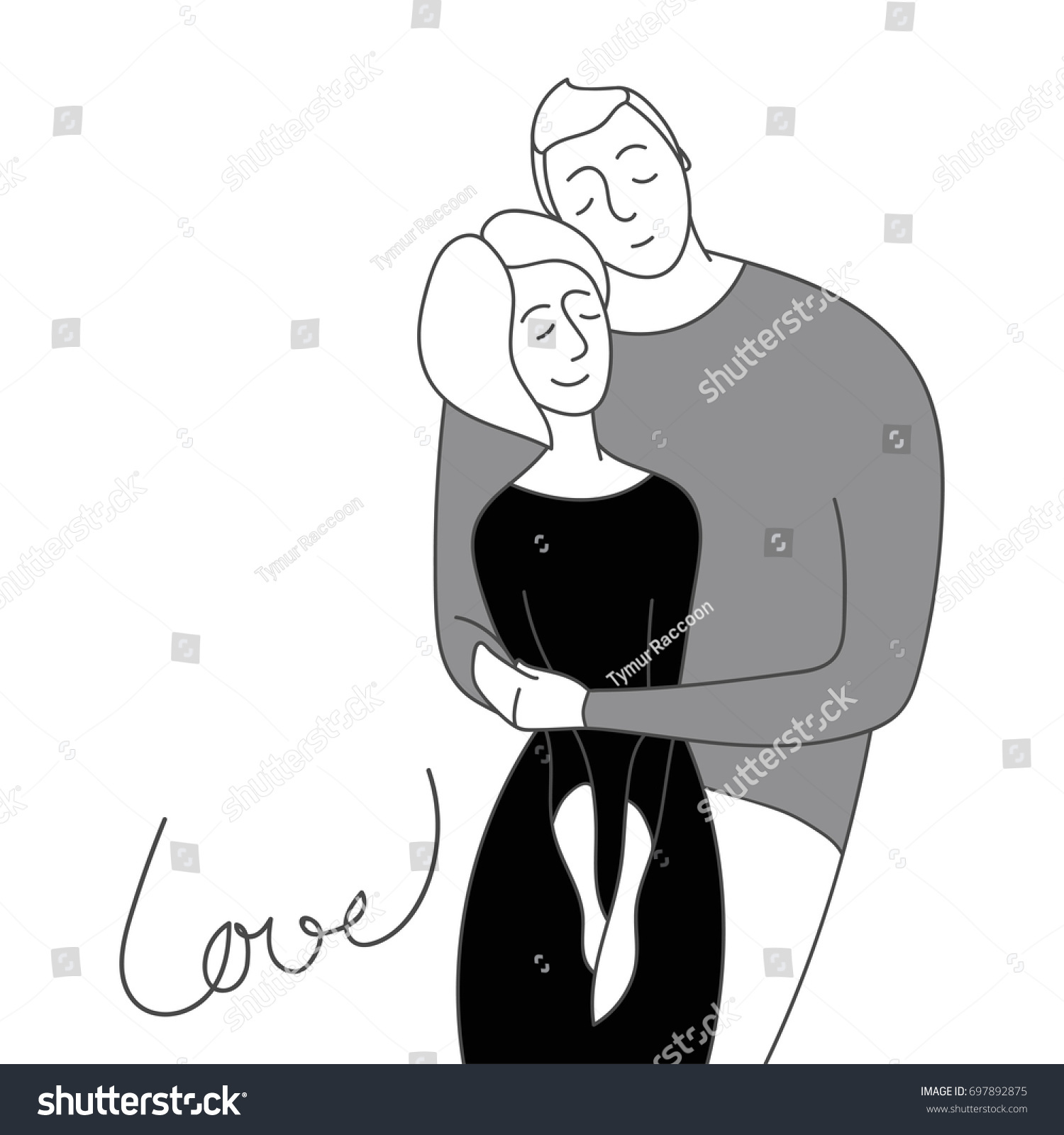 「embraces Loving Couple Vector Illustration Two」のベクター画像素材（ロイヤリティフリー