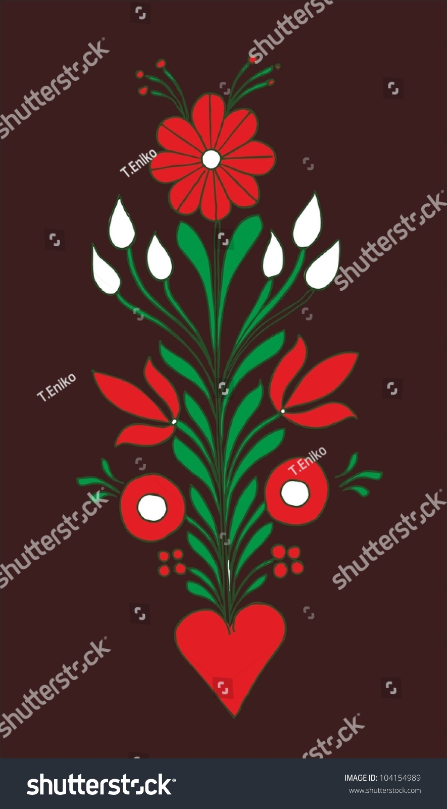 Embroidery Hungarian Pattern Stock Vector 104154989 : Shutterstock