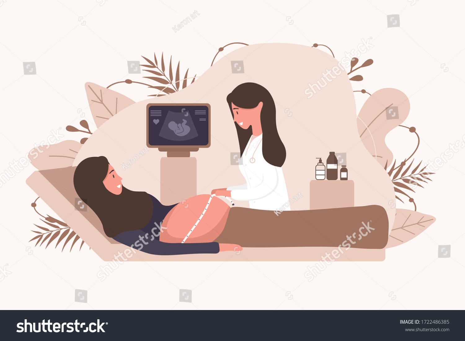 Embryo Baby Health Diagnostic Illustration Female Stock Vector (royalty 